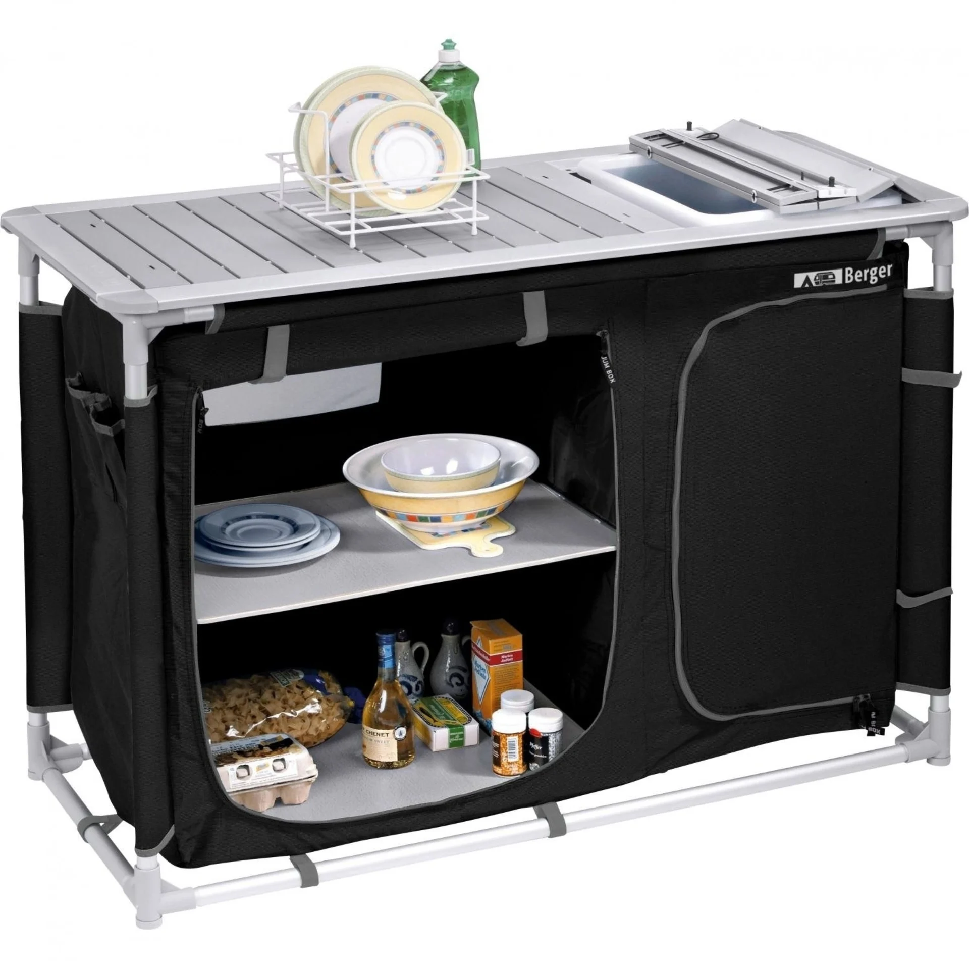 Berger Cuisine de camping avec évier noir Berger Cuisine de camping avec évier noir
