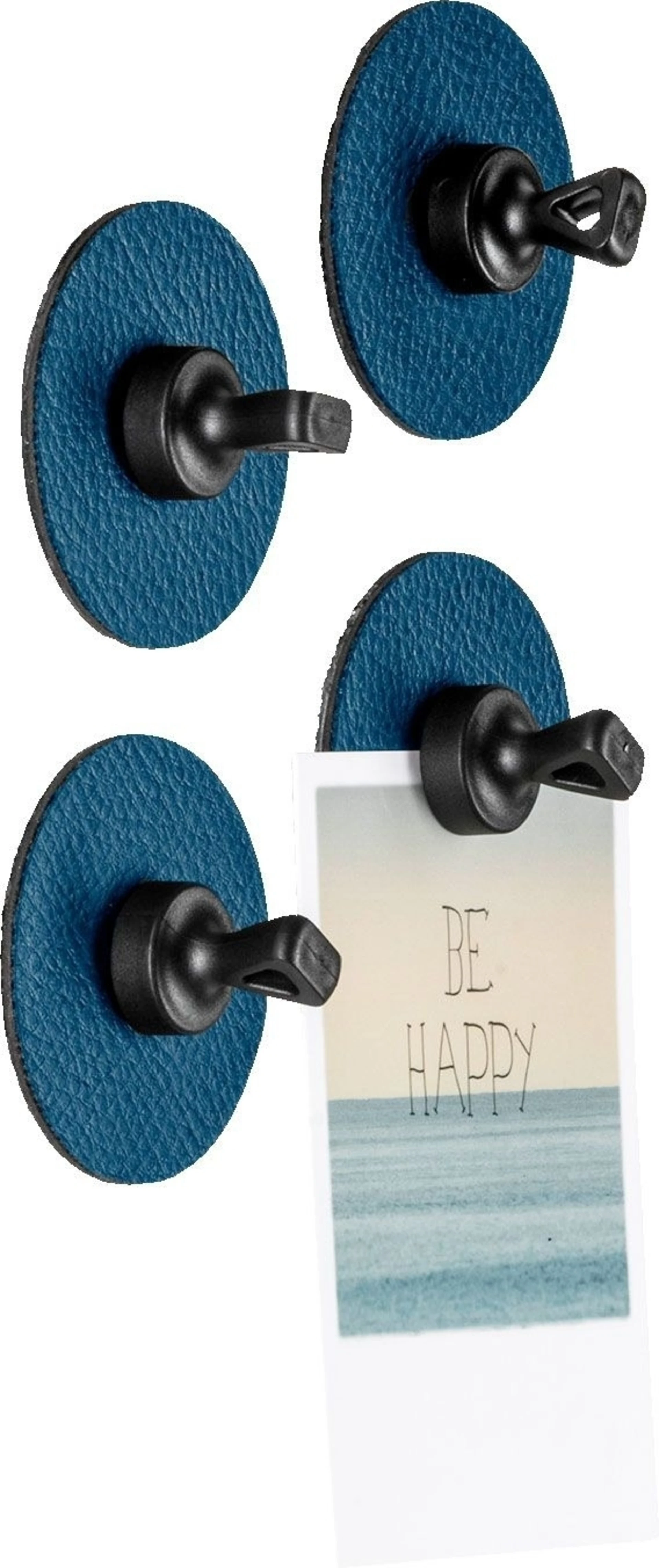 silwy® Flex Crochet magnétique incl. pads métal-nano-gel 5 cm 8 pcs. bleu