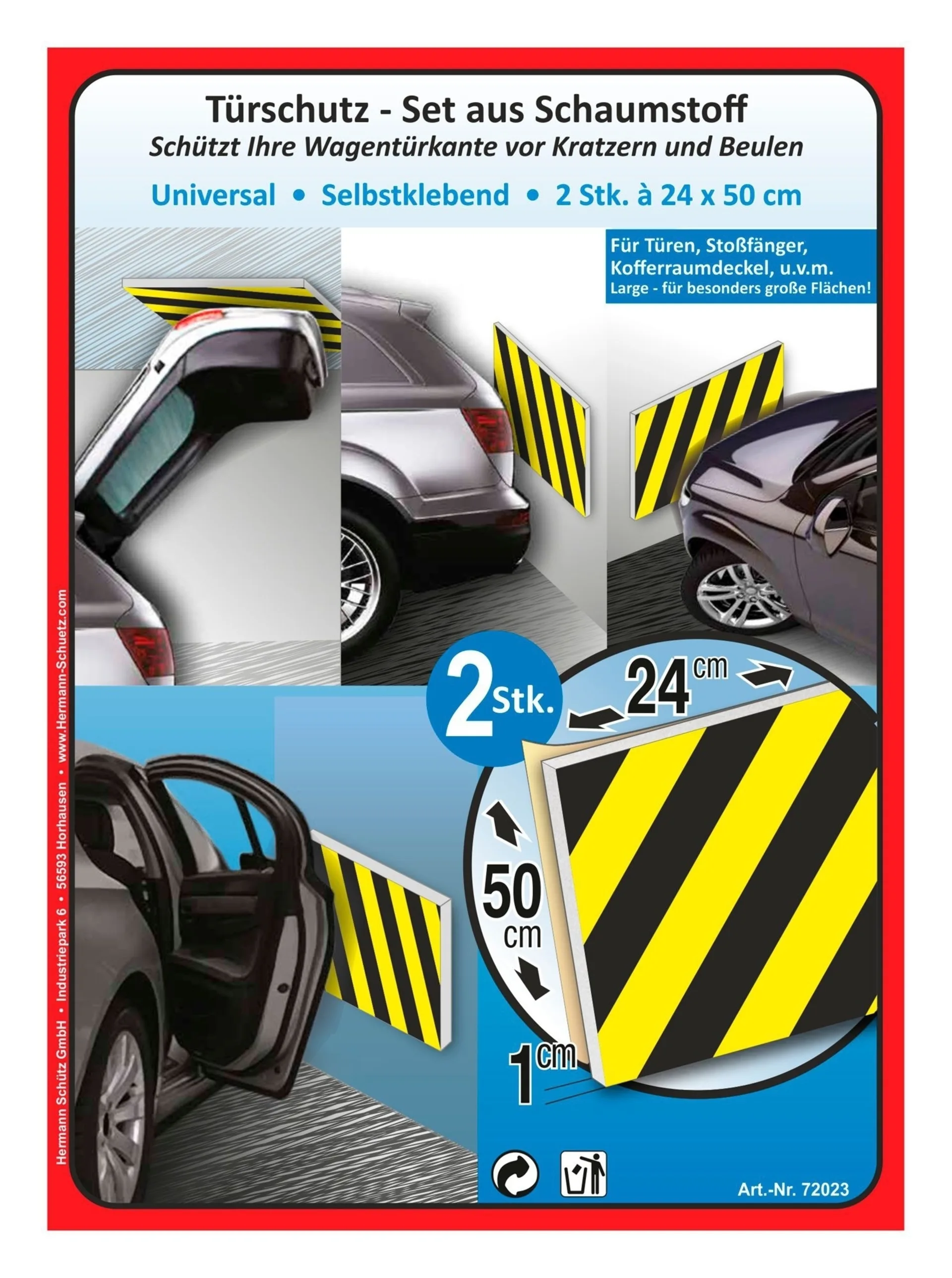 Schütz Türschutzset für Fahrzeuge 2 teilig gelb schwarz 500 x 240 x 10 mm