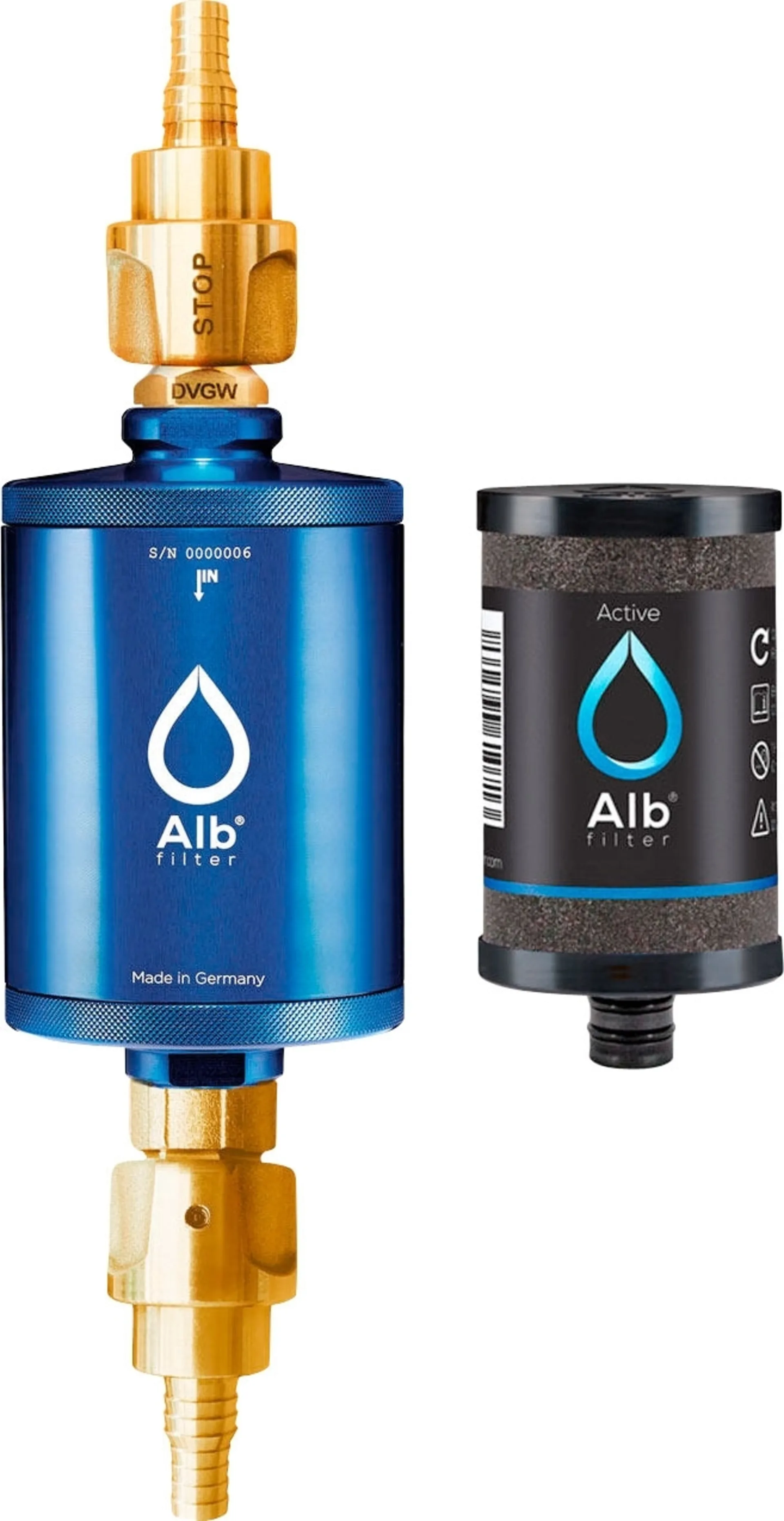 Filtre Alb « ® » TRAVEL Active - Filtre à eau potable - Installation fixe - Avec raccord GEKA - Bleu
