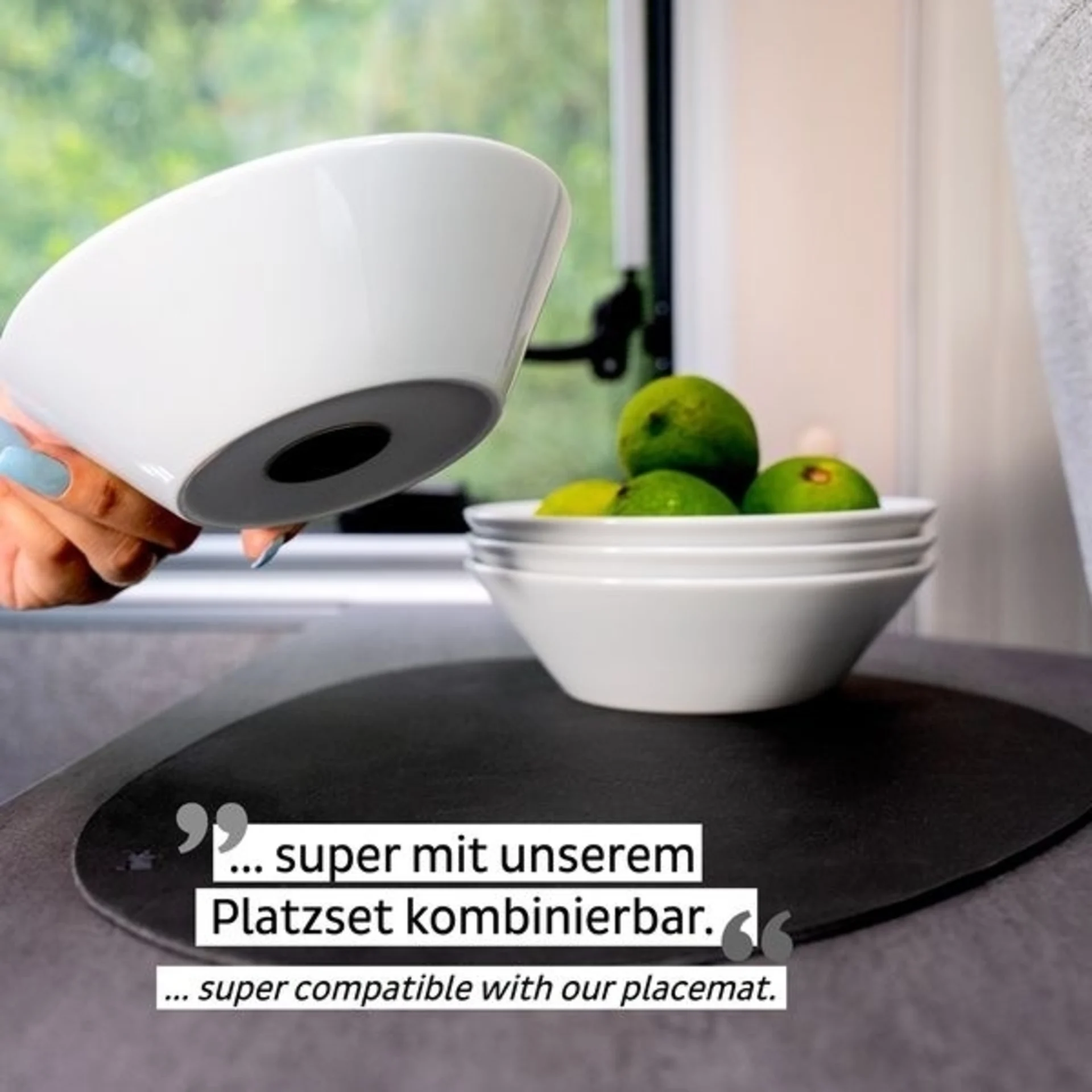 Magnet-Teller Bowl, 2 Stück, weiss, Porzellan, H4.8cm, Ø16cm