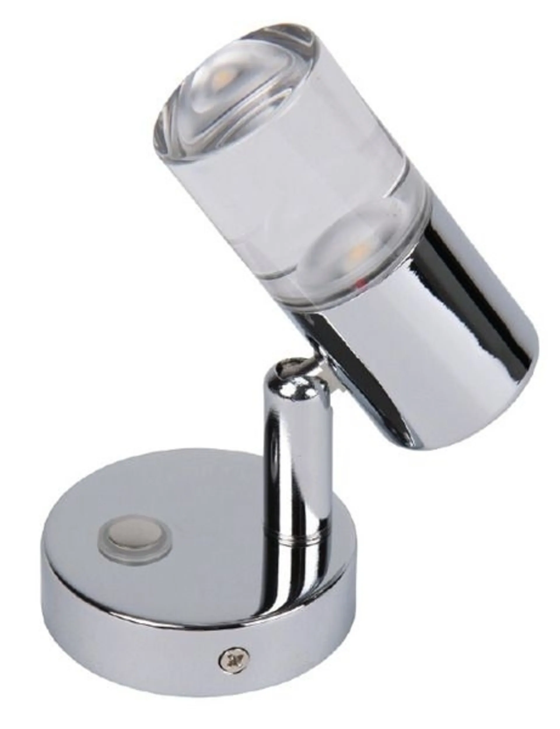 LED-Spot mit Touch-Schalter und Glasschirm aus gebürstetem Nickel für 12 V