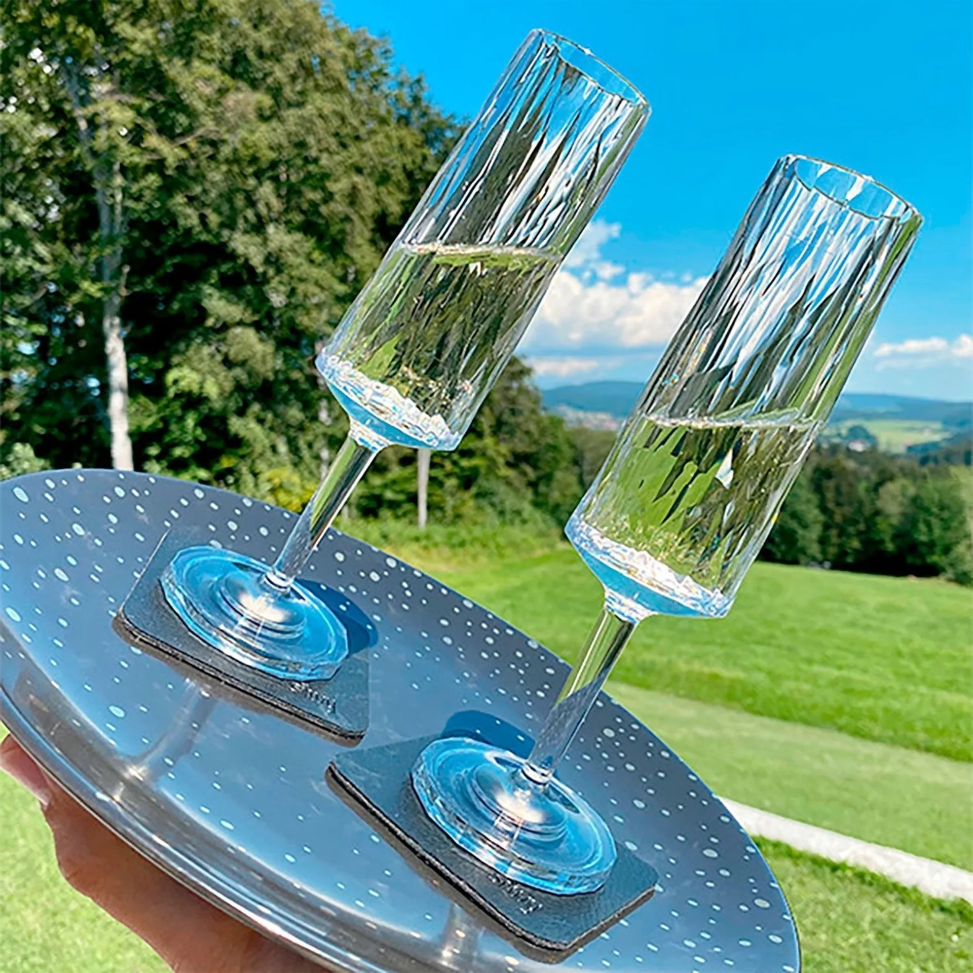 silwy® Verres à champagne en plastique aimantés 2 pièces (150 ml)
