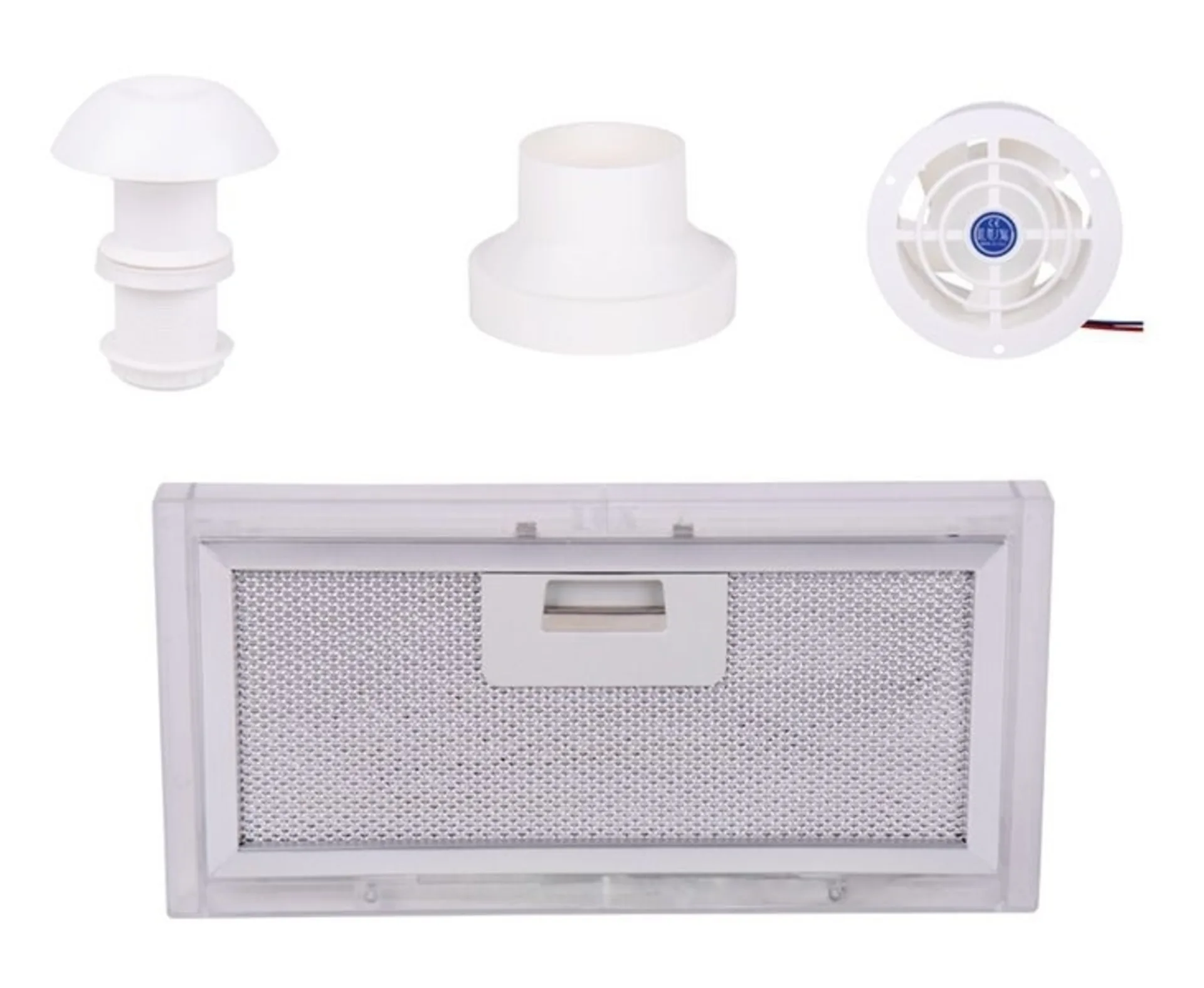 Abluft Set mit Dachschornstein, Ventilator, Adapter und Filter