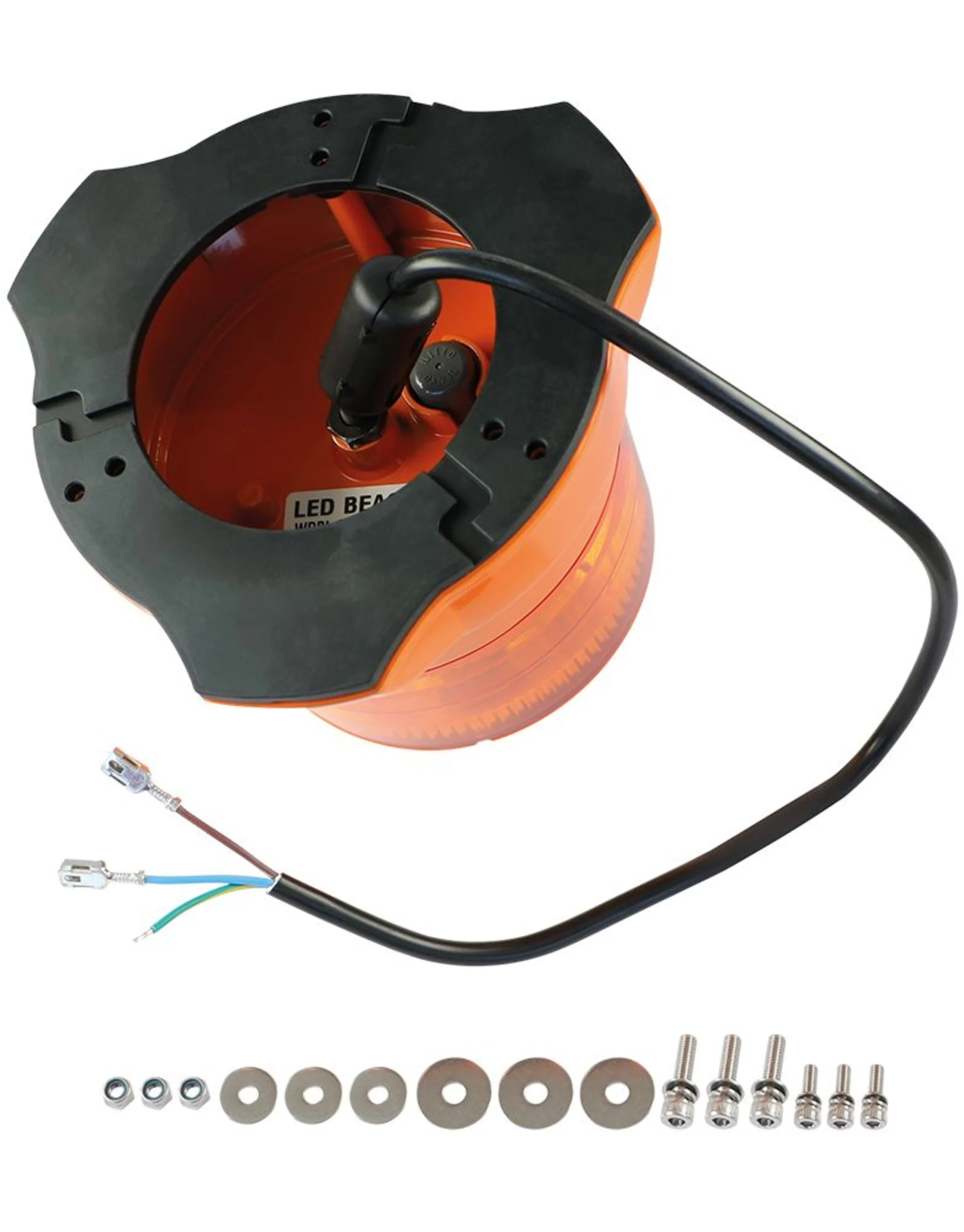 Weldex LED-Blitz-/Rundumleuchte 12/24 V gelb ø 145/175 × 132 mm, IP69, Festmontage