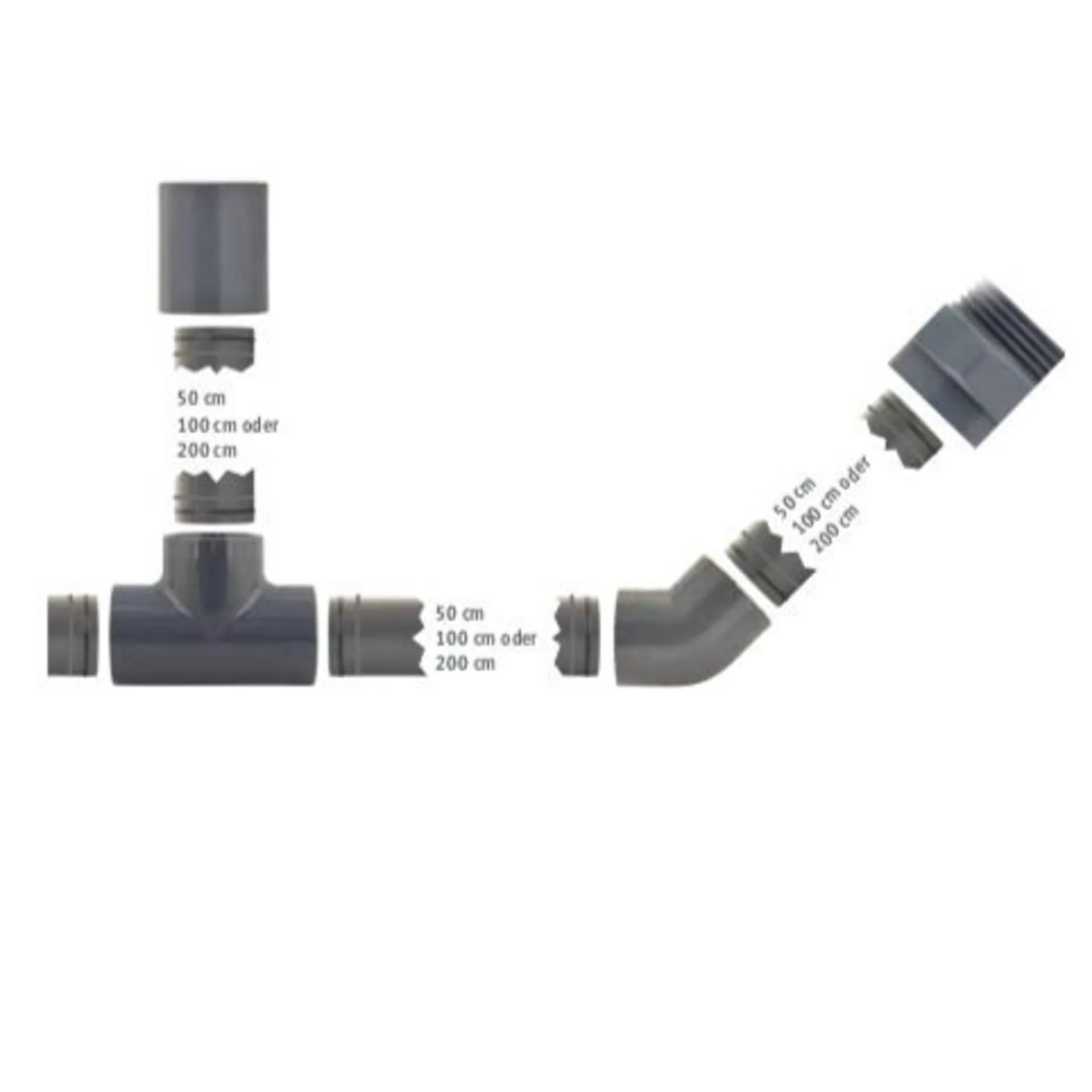Lilie 40mm raccord de tuyau droit avec AG 1 ¼ pouce, double joint torique rainure de bague extérieure
