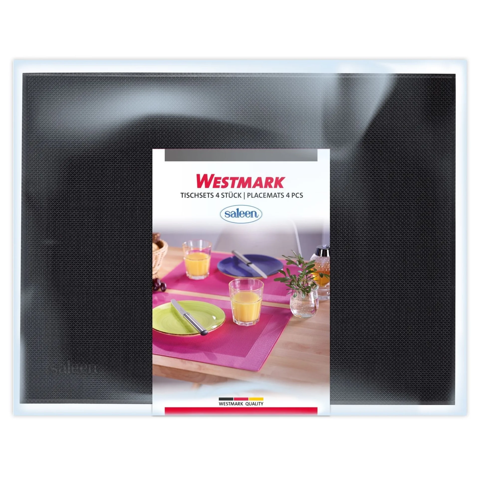 Westmark Uni, lot de 4 sets de table, 42 x 32 cm, noir