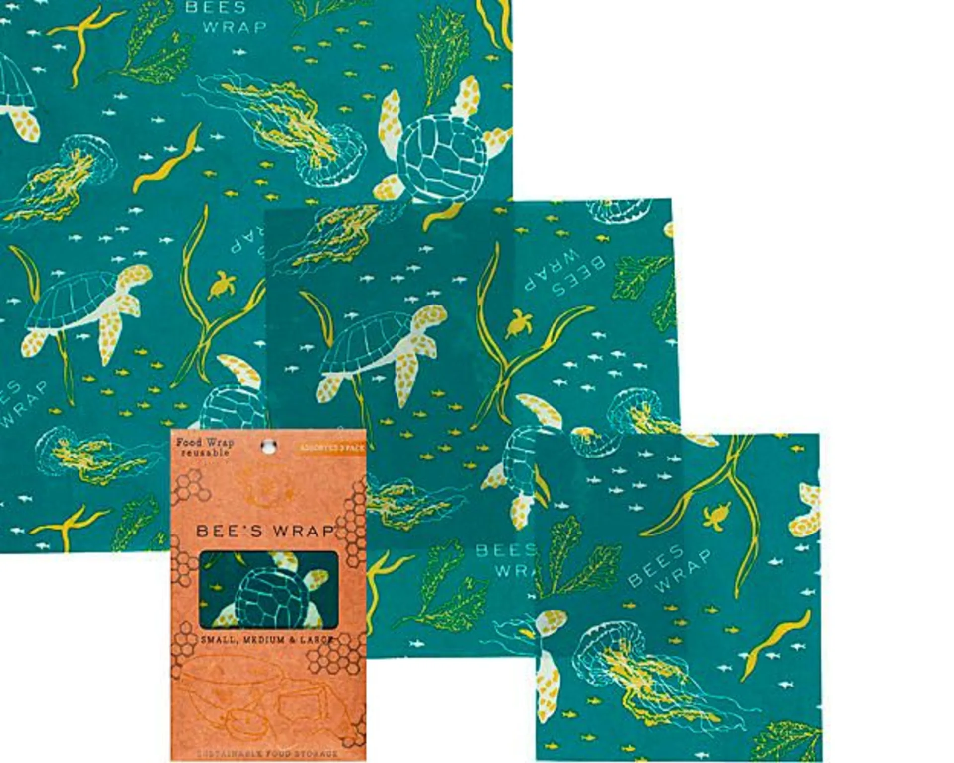 Bees Wrap Bienenwachstuch 3er-Pack gemischt Ocean Print