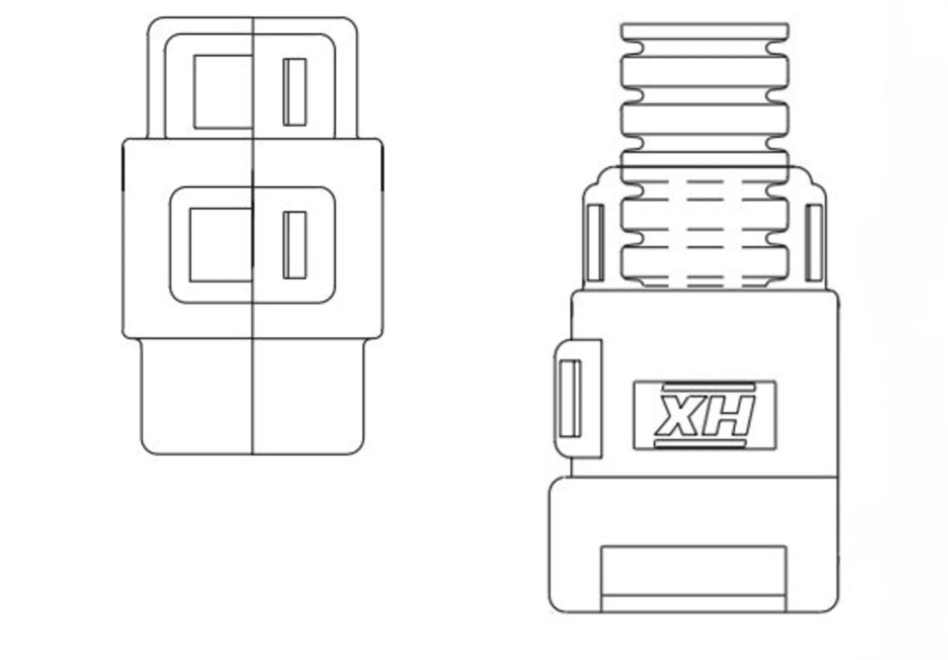 Harnessflex Deutsch Adaptateur pour gaine ondulée 90° NW 13 - 12 broches