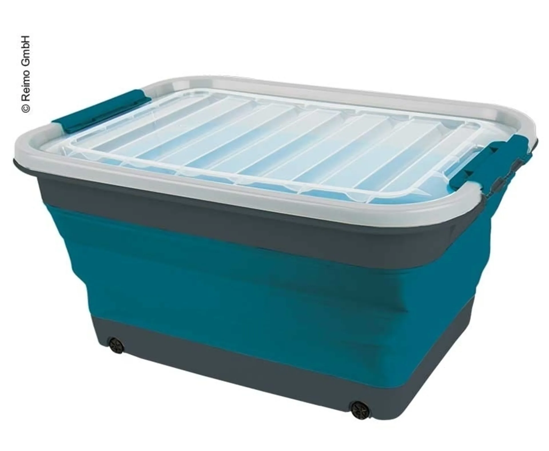 Aufbewahrungsbox 45l faltbar mit Deckel u.Rollen, 61 x 45 x 10 / 30,4cm