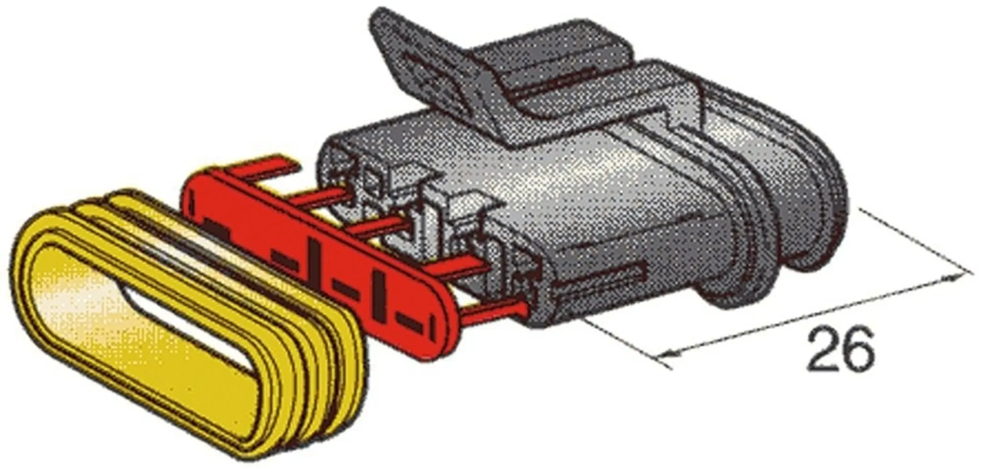 Steckergehäuse SUPERSEAL 1.5, 4-pol