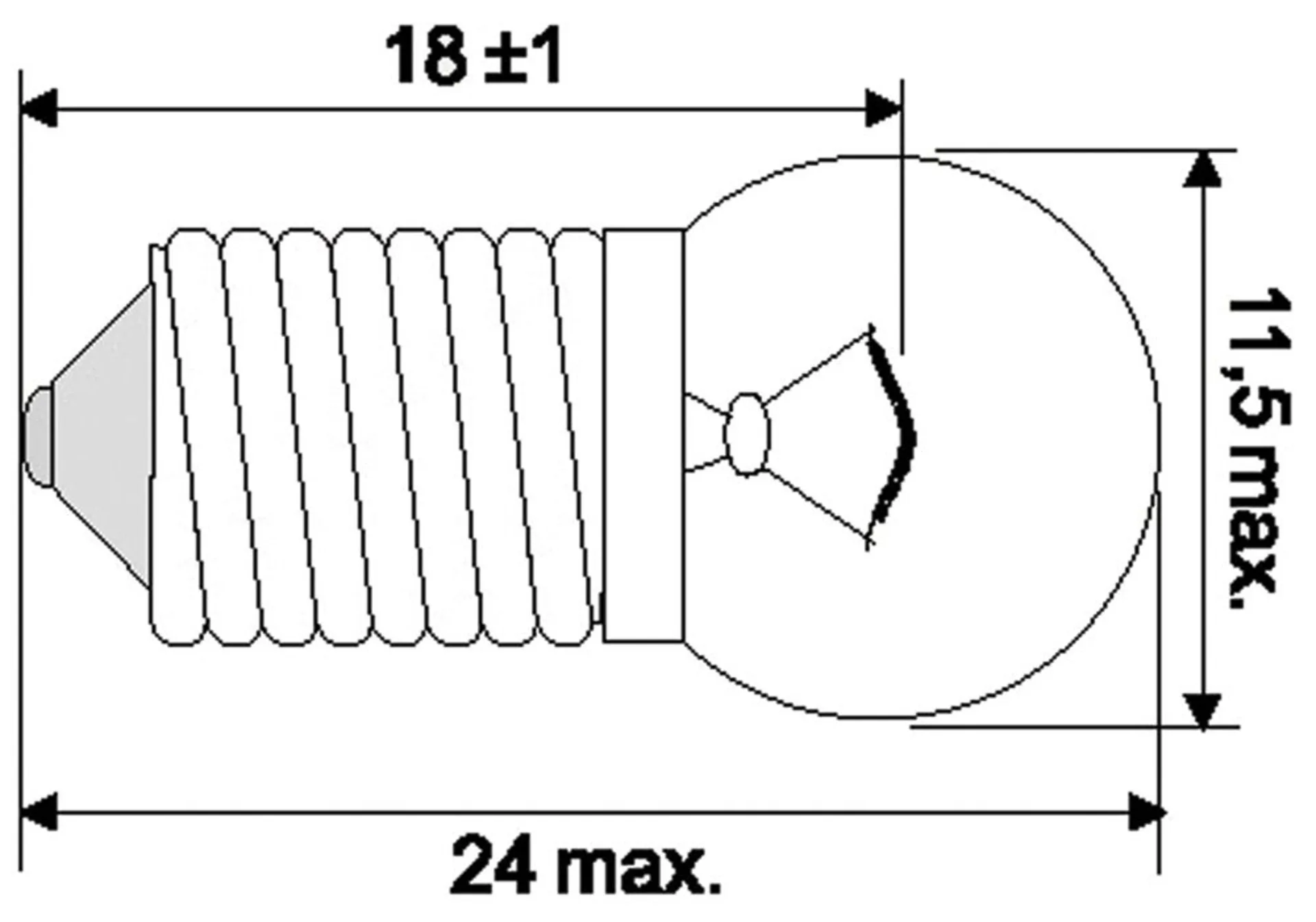 Glühlampe E10 12 V 3 W ø 11.5 mm kleiner Ballon 11.5 mm