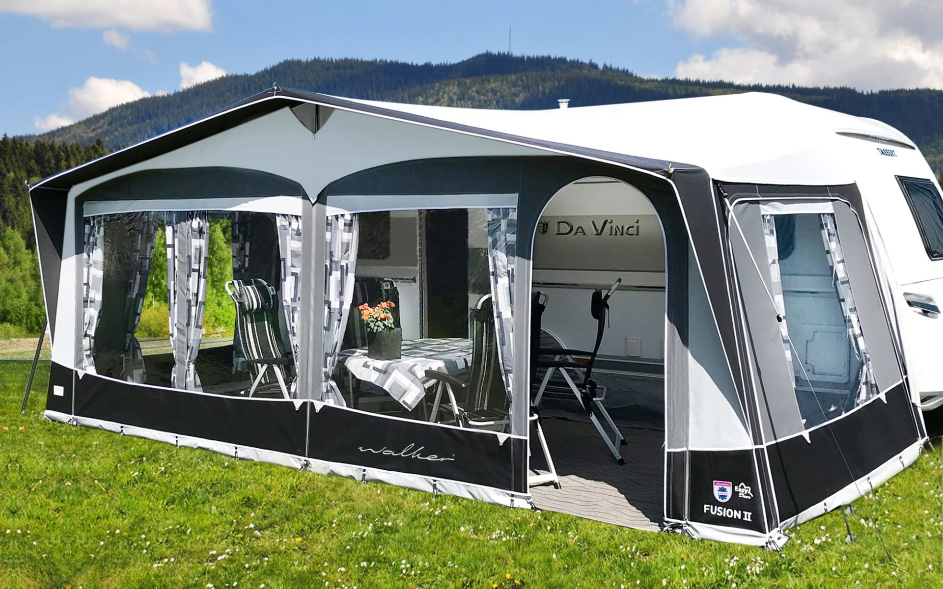 Walker Fusion II 240 Vorzelt Aluminiumgestänge 840 Umlaufmaß 826 - 855 cm