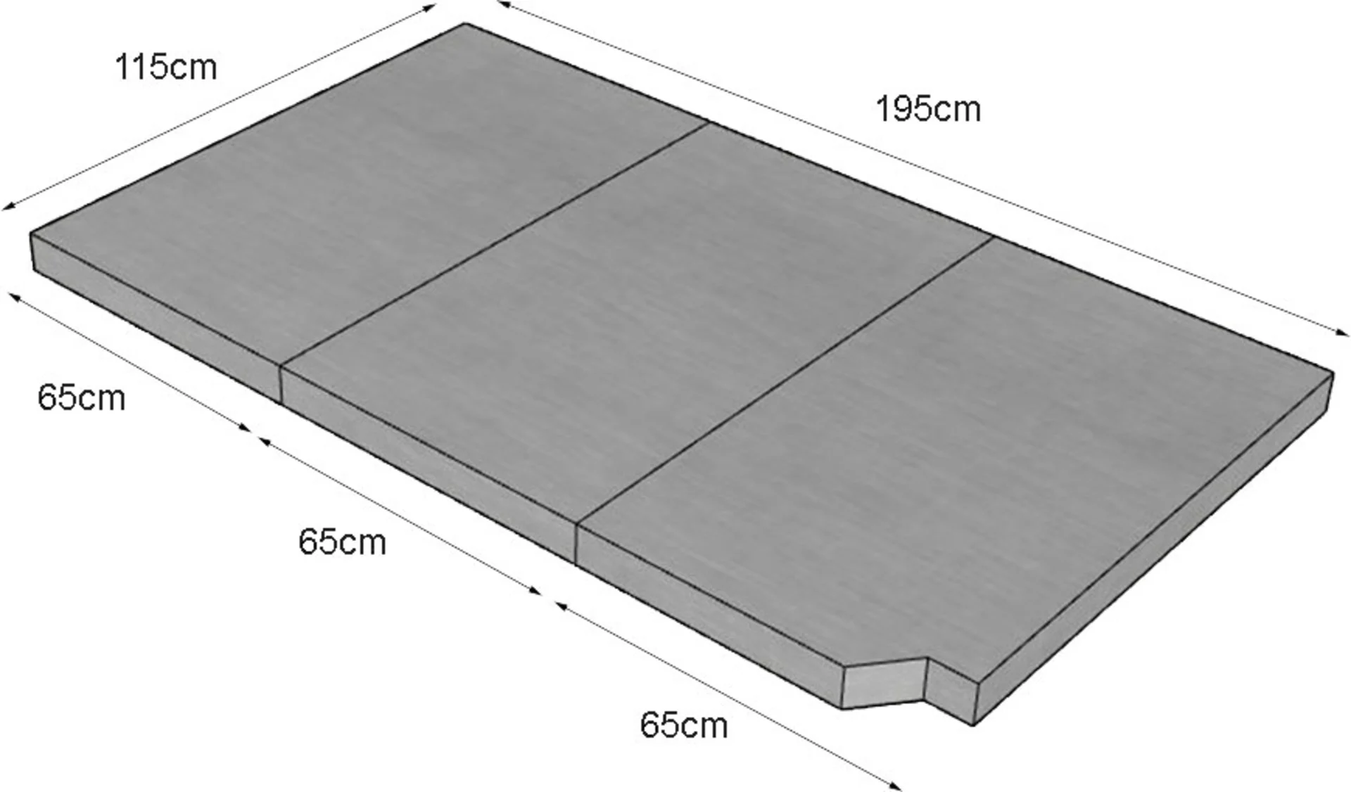 Matelas pliable K'Foam pour VW T5, T6 Ocean et California, sans mousse viscoélastique