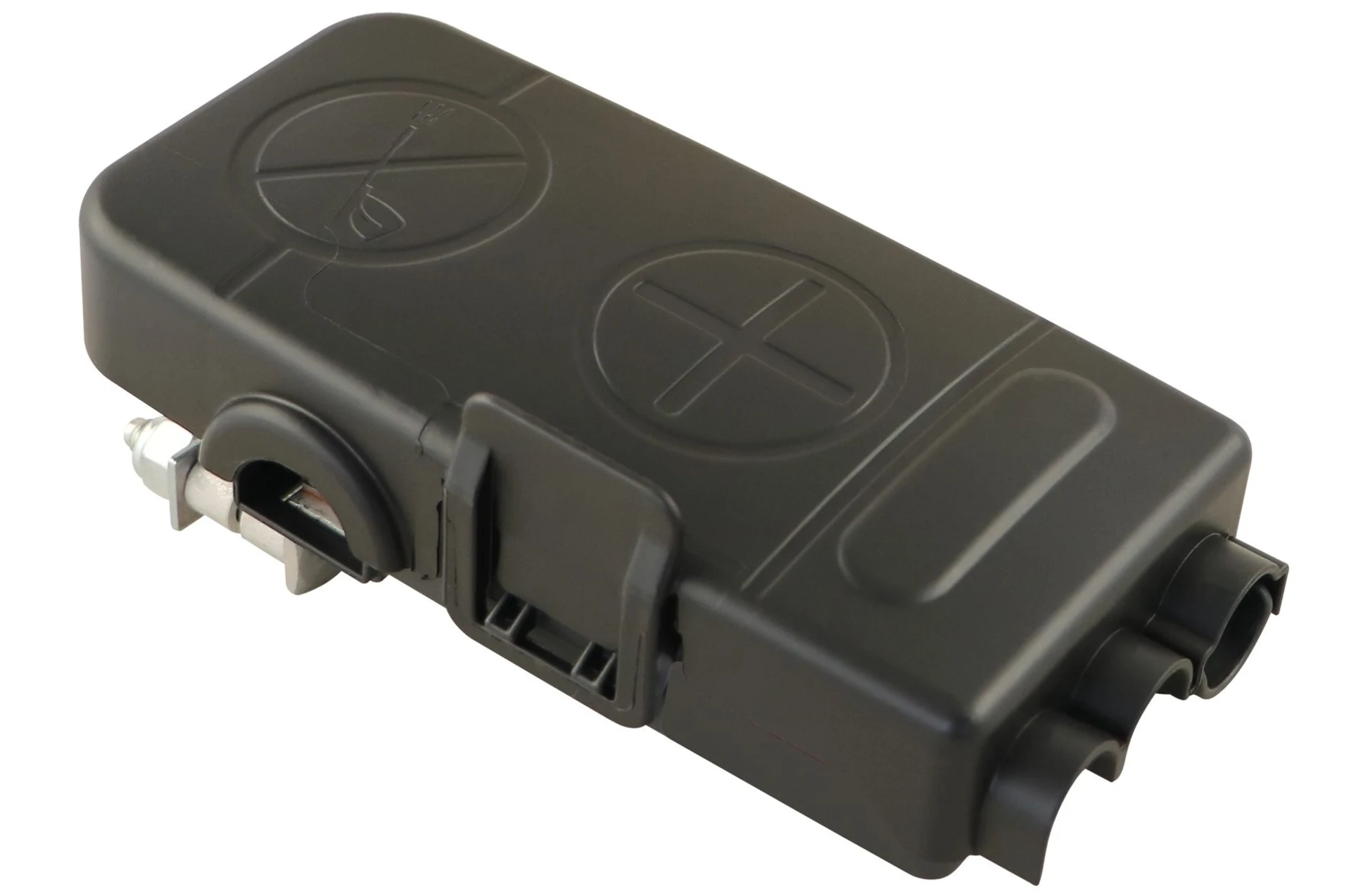 Cosse de batterie avec emplacements pour fusibles, noir MEGA