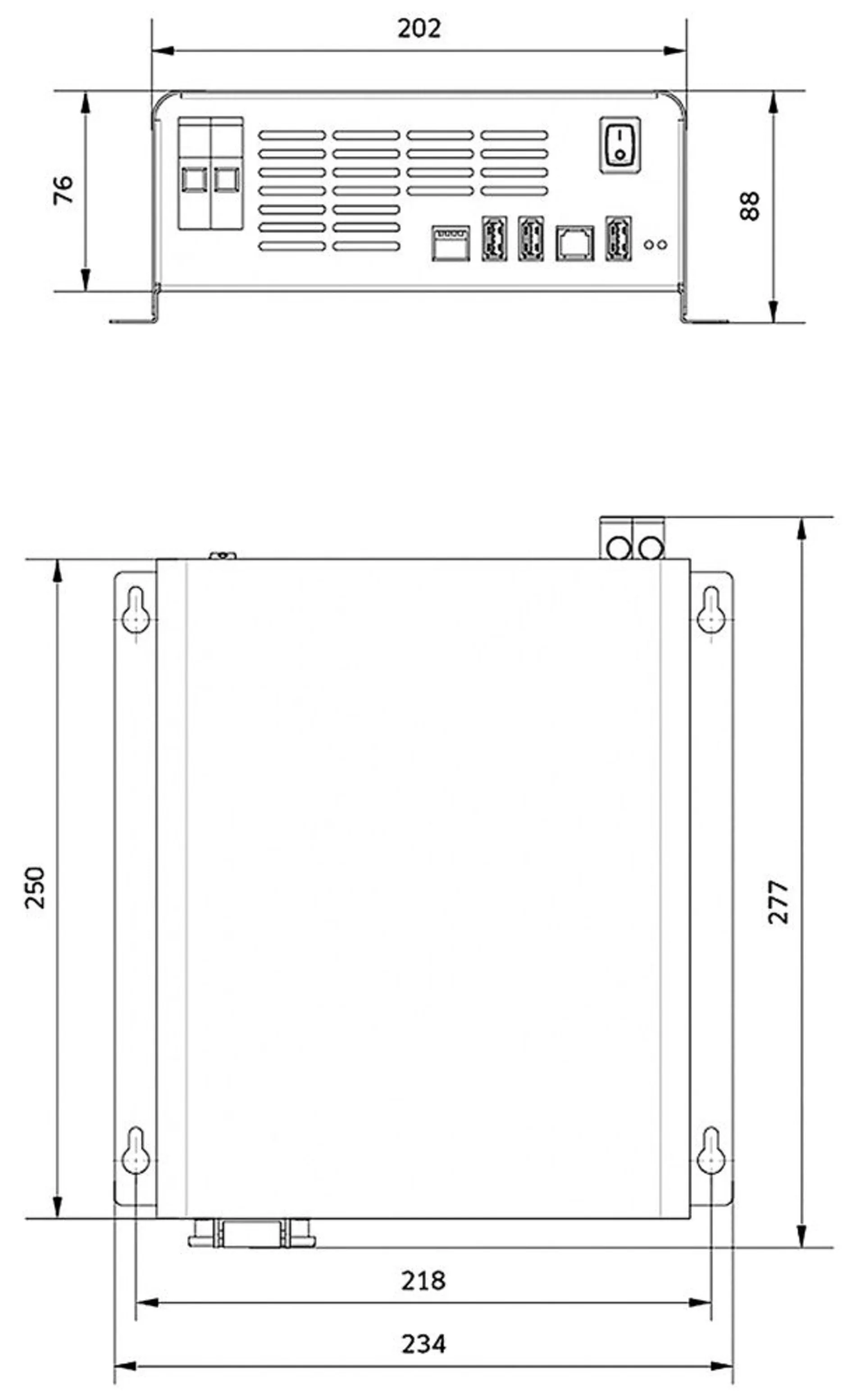 Sinus-Wechselrichter 24->230V 600W 277x234x88mm
