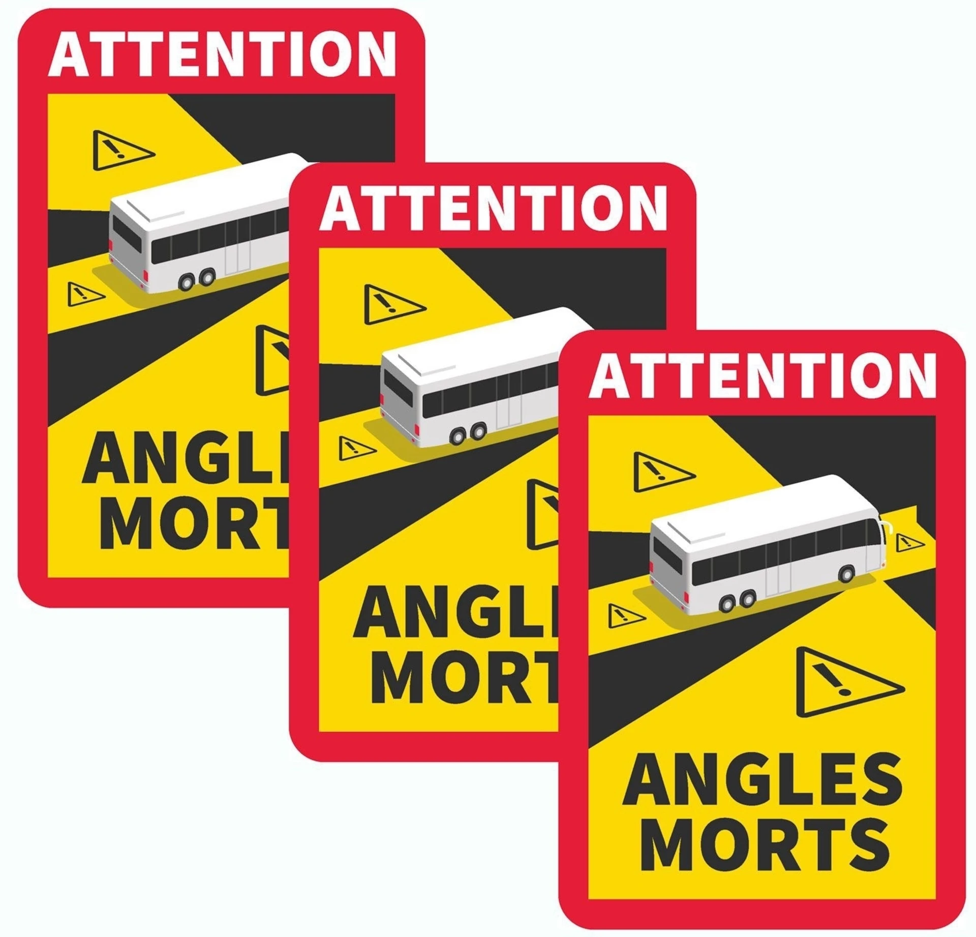 Autocollant magnétique angle mort France Set 3 pièces