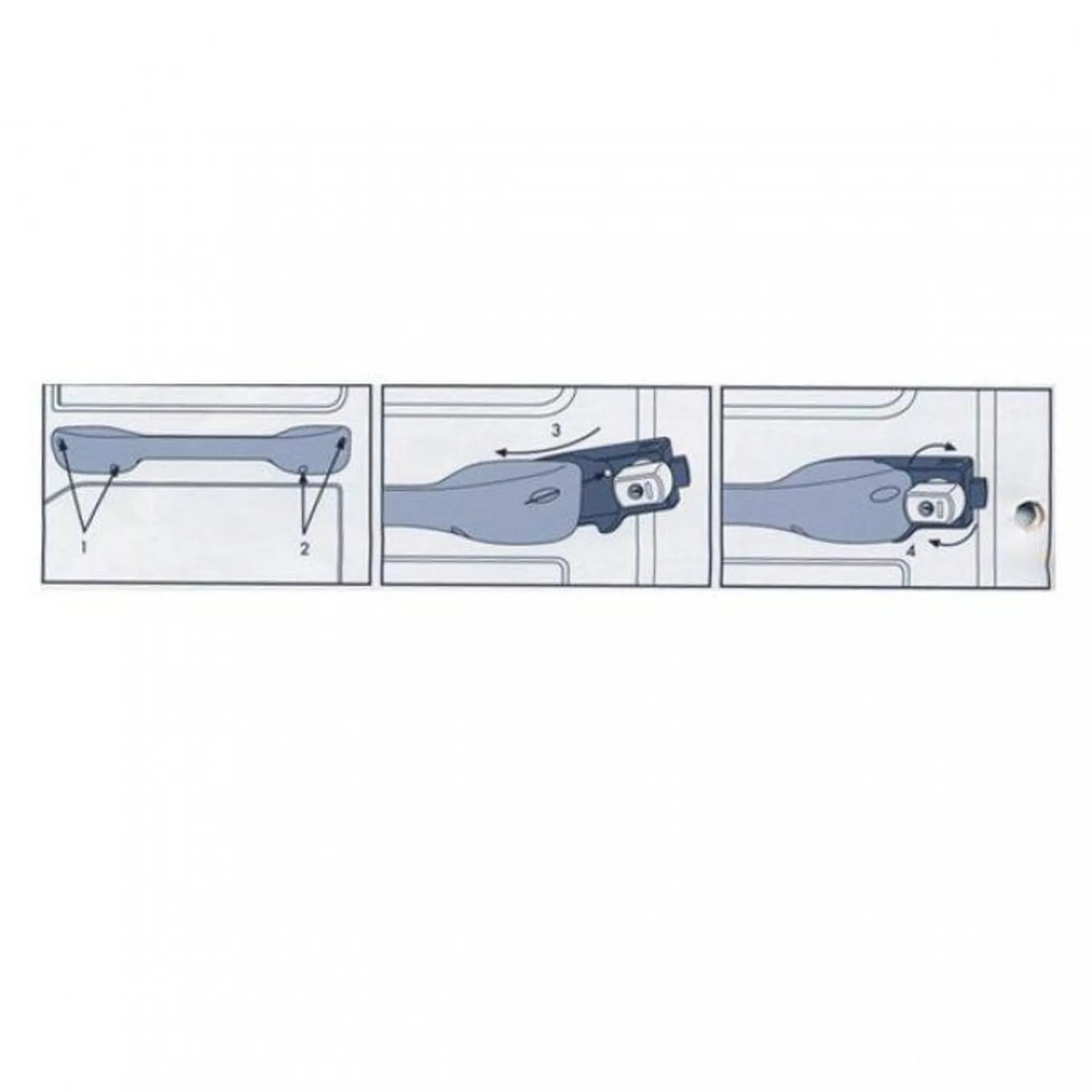 Serrure à pêne dormant HEOsafe pour portes de cabine (Fiat Ducato 230, Peugeot Boxer, Citroën Jumper 1994 - 2002)
