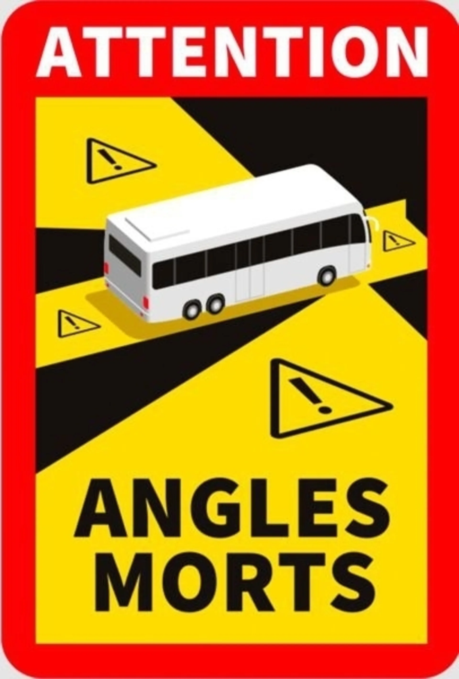 Magnetisches Warnschild Toter Winkel für Frankreich