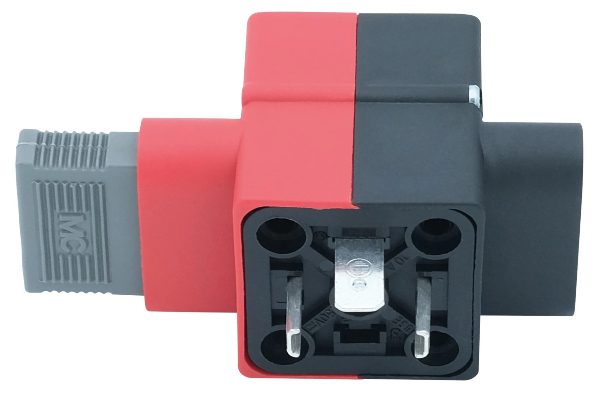 Hirschmann Ventilstecker Prüfadapter 3-Pol., schwarz/rot, 12/24 V AC/DC