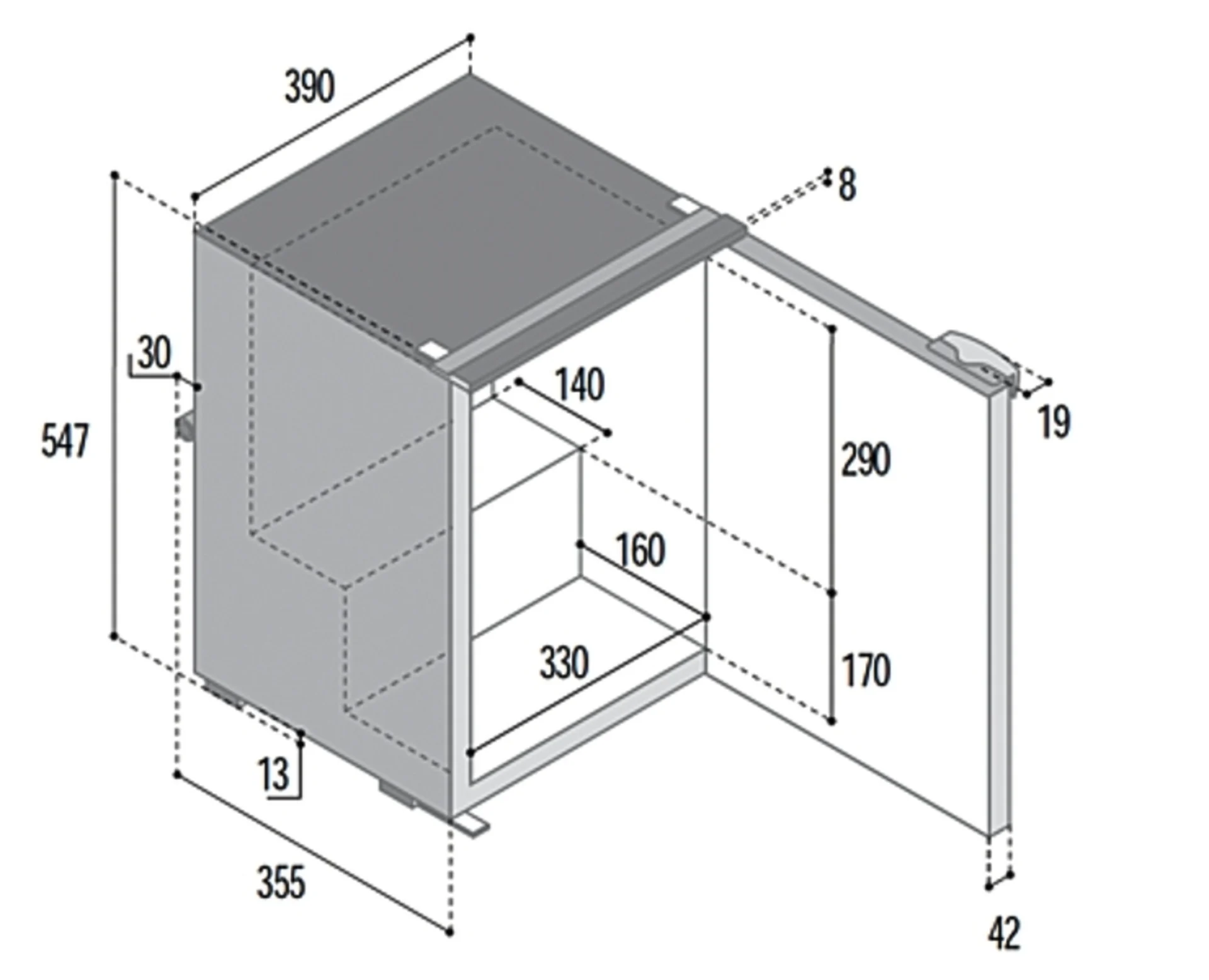 Kompressor-Kühlschrank C39i - 39 l - Schwarz
