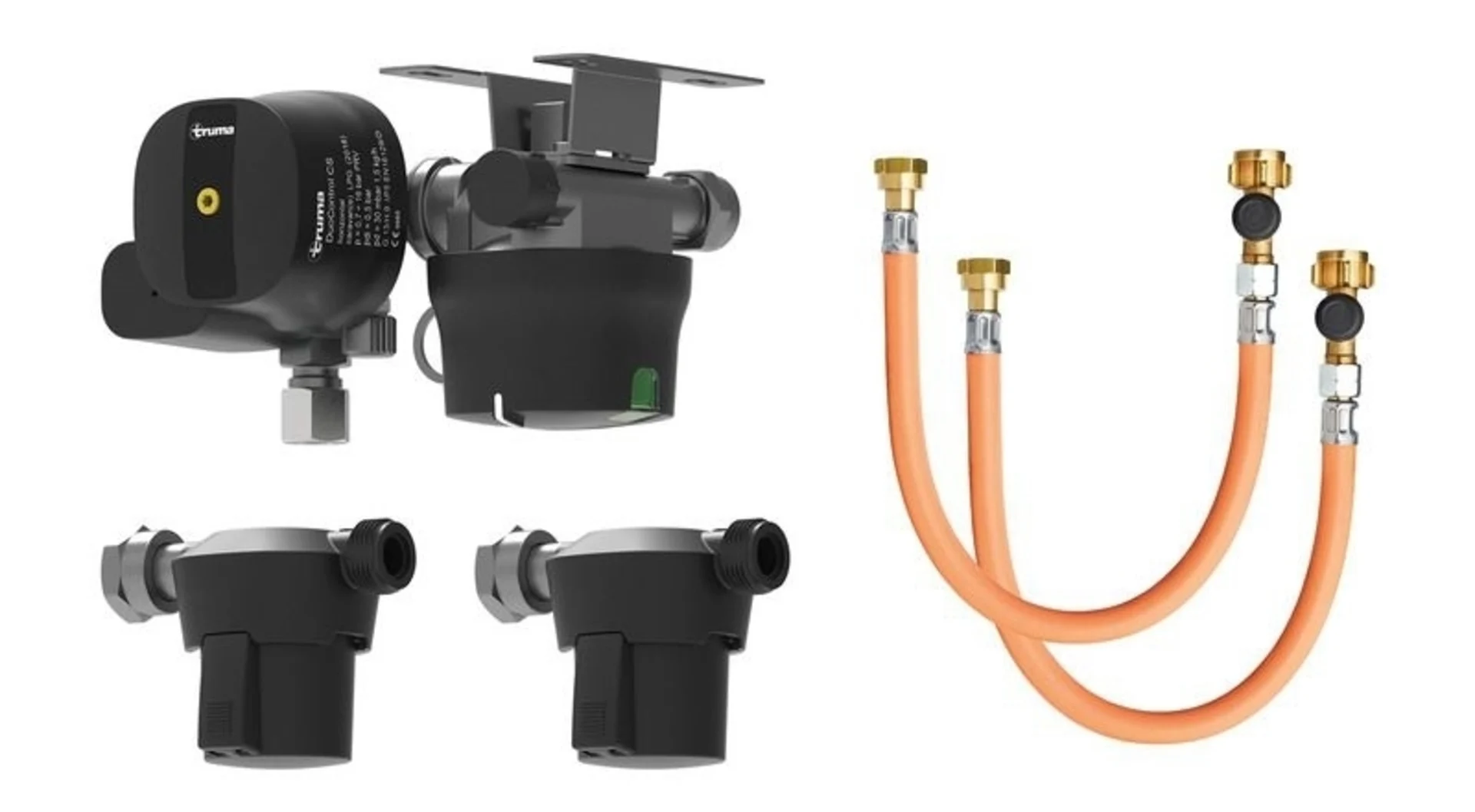 Truma DuoControl CS horizontales Set mit 2 Gasfiltern und 2 Hochdruckschläuchen