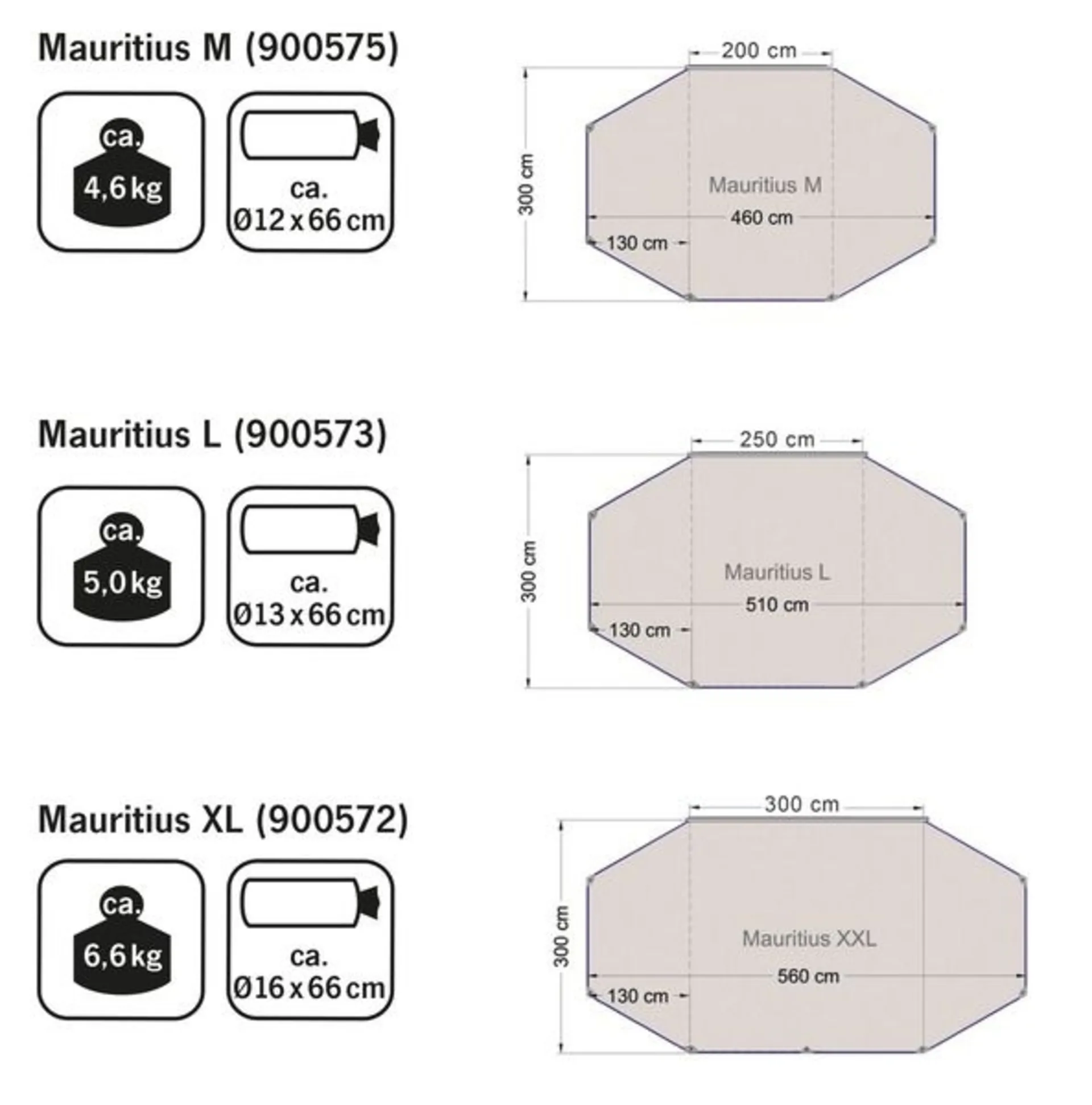 Sonnevordach Mauritius XXL mit hoher Variabilität