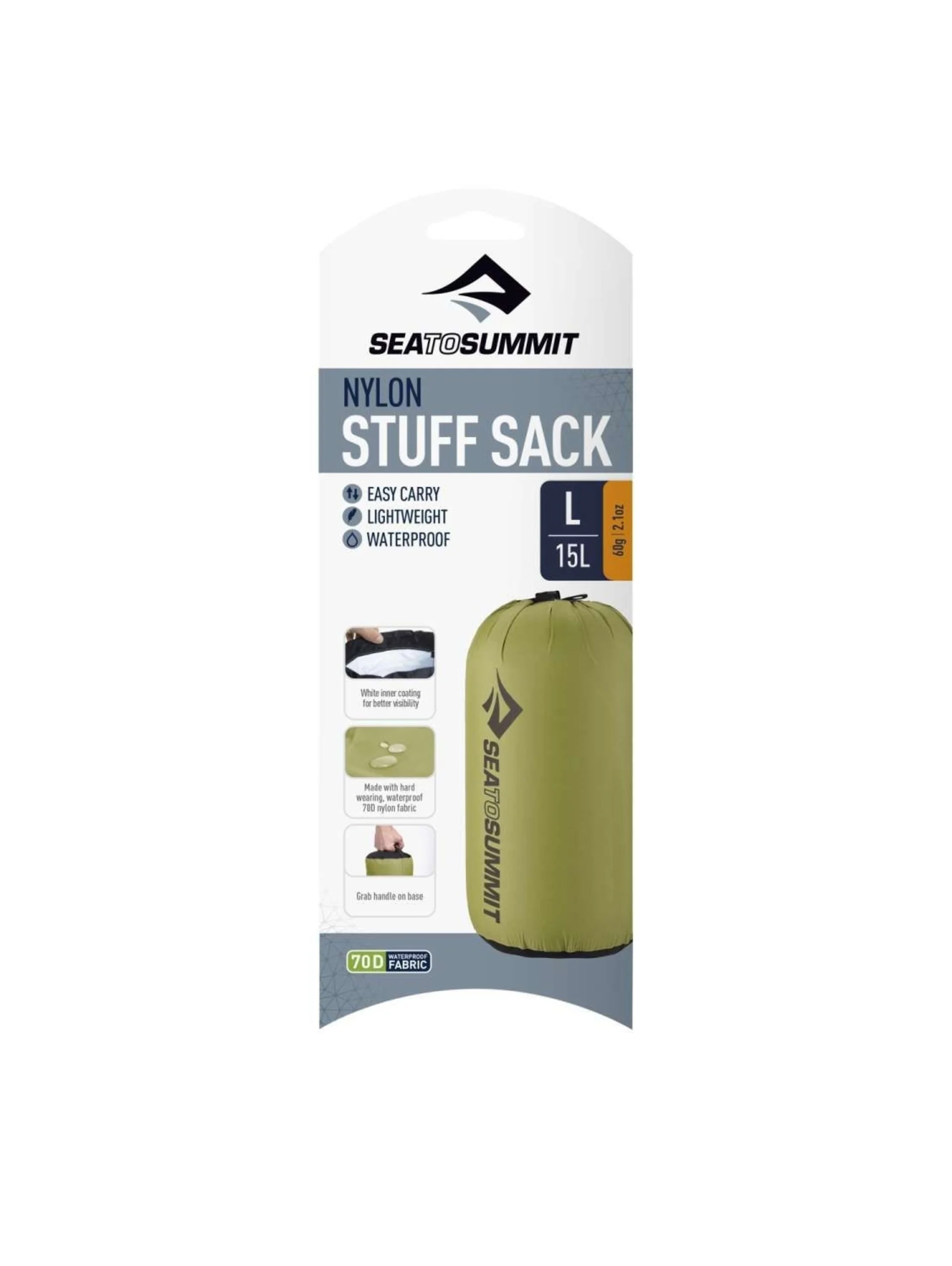 Sea to Summit Nylon Stuff Sack Packsack grün L 15 Liter