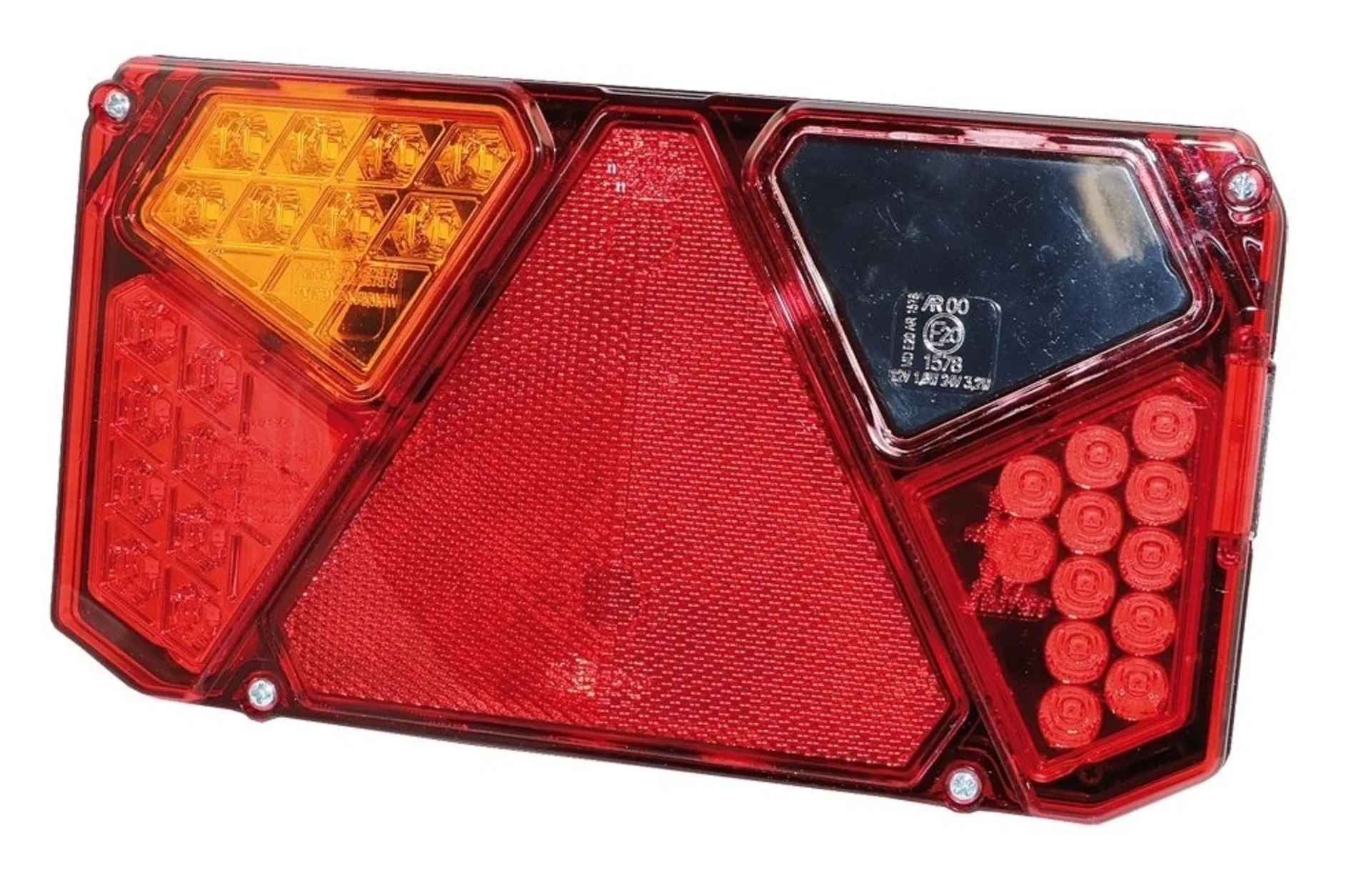 WAS - LED-Schlussleuchte 12/24V links mit NSL 242x134mm, mit NSL, KZL und 5-Pol-Ansch.