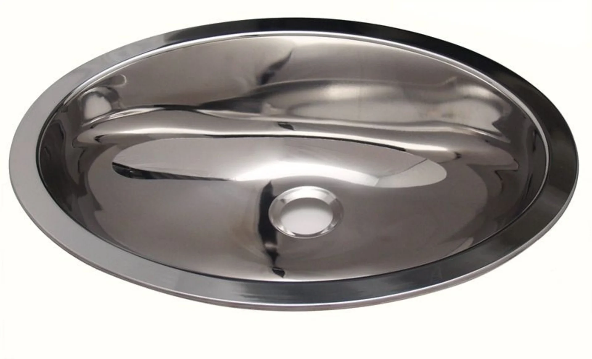 Edelstahl Spüle oval 390x510mm