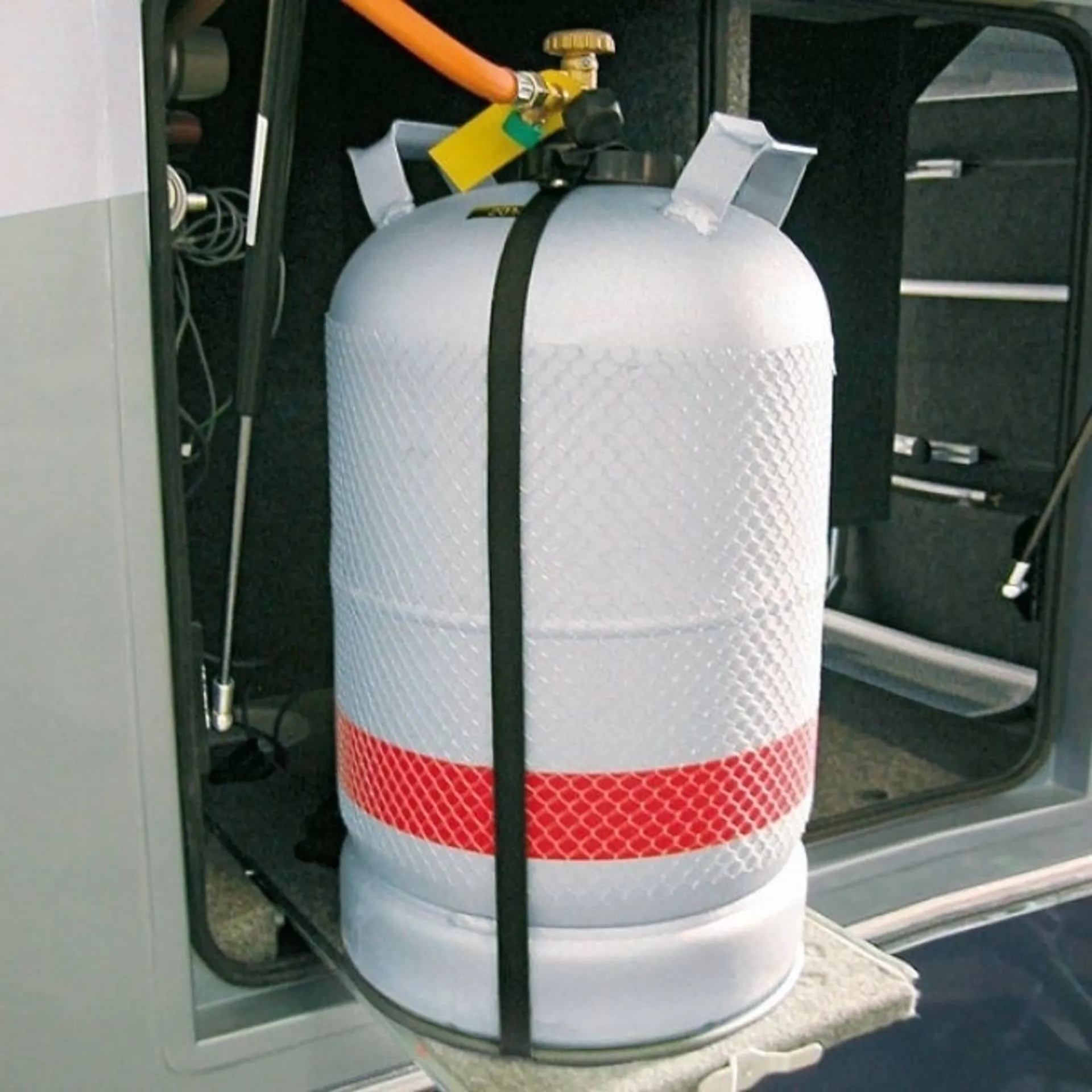 Gasflaschenhalterung aus Kunststoff