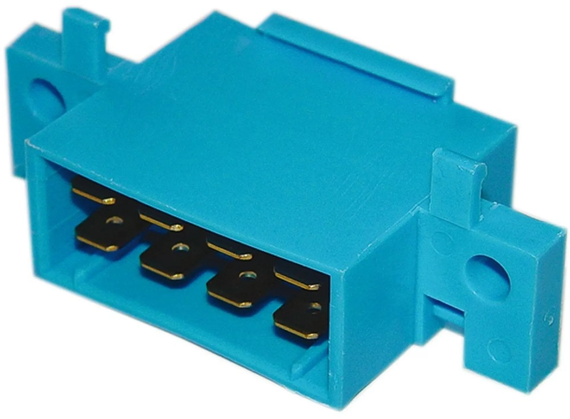 Flachsteck-Element 8-pol. blau Verbinder, 2 x 6.3 mm Flachsteckzungen Flachsteck-Element 8-pol. blau Verbinder, 2 x 6.3 mm Flachsteckzungen