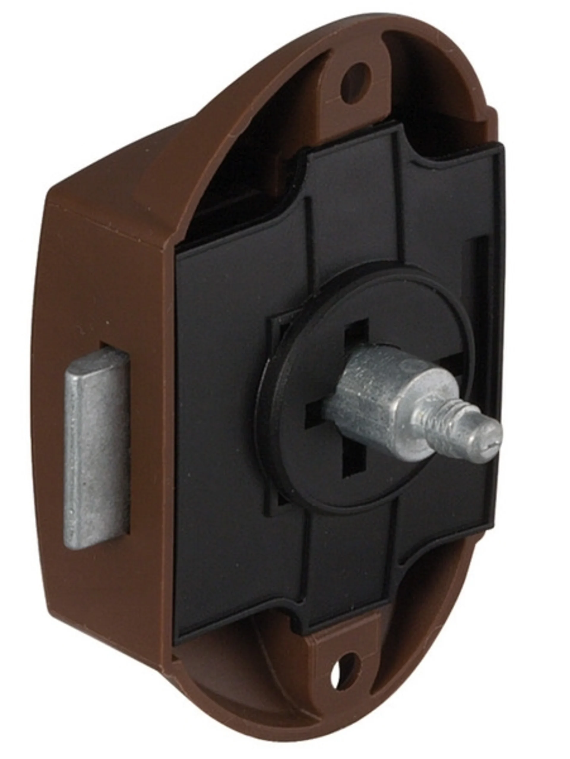 Aufschraub-Riegelschloss Push-Lock - Einseitig bedienbar - Braun