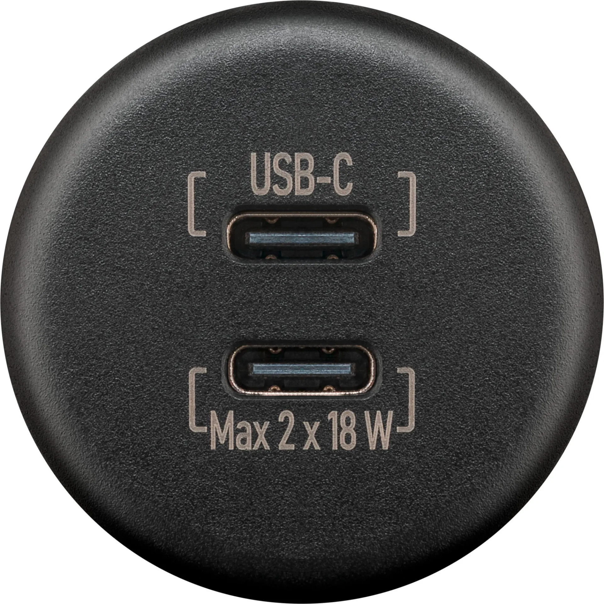 Wentronic Dualer Einbaucharger USB-C anthrazit max. 18 W