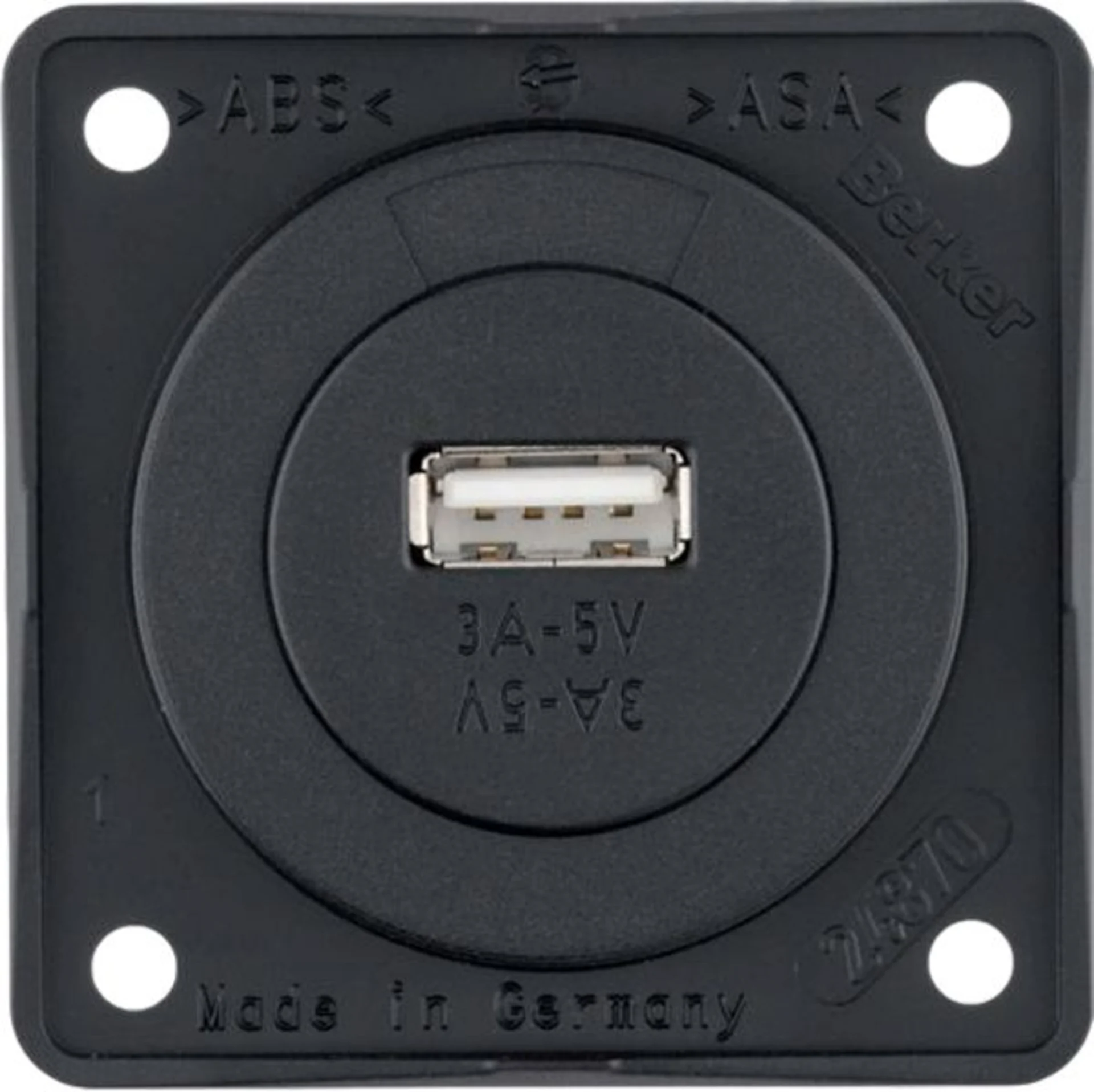 Berker Integro USB-Ladestecker 3 A 5 V Schwarz matt