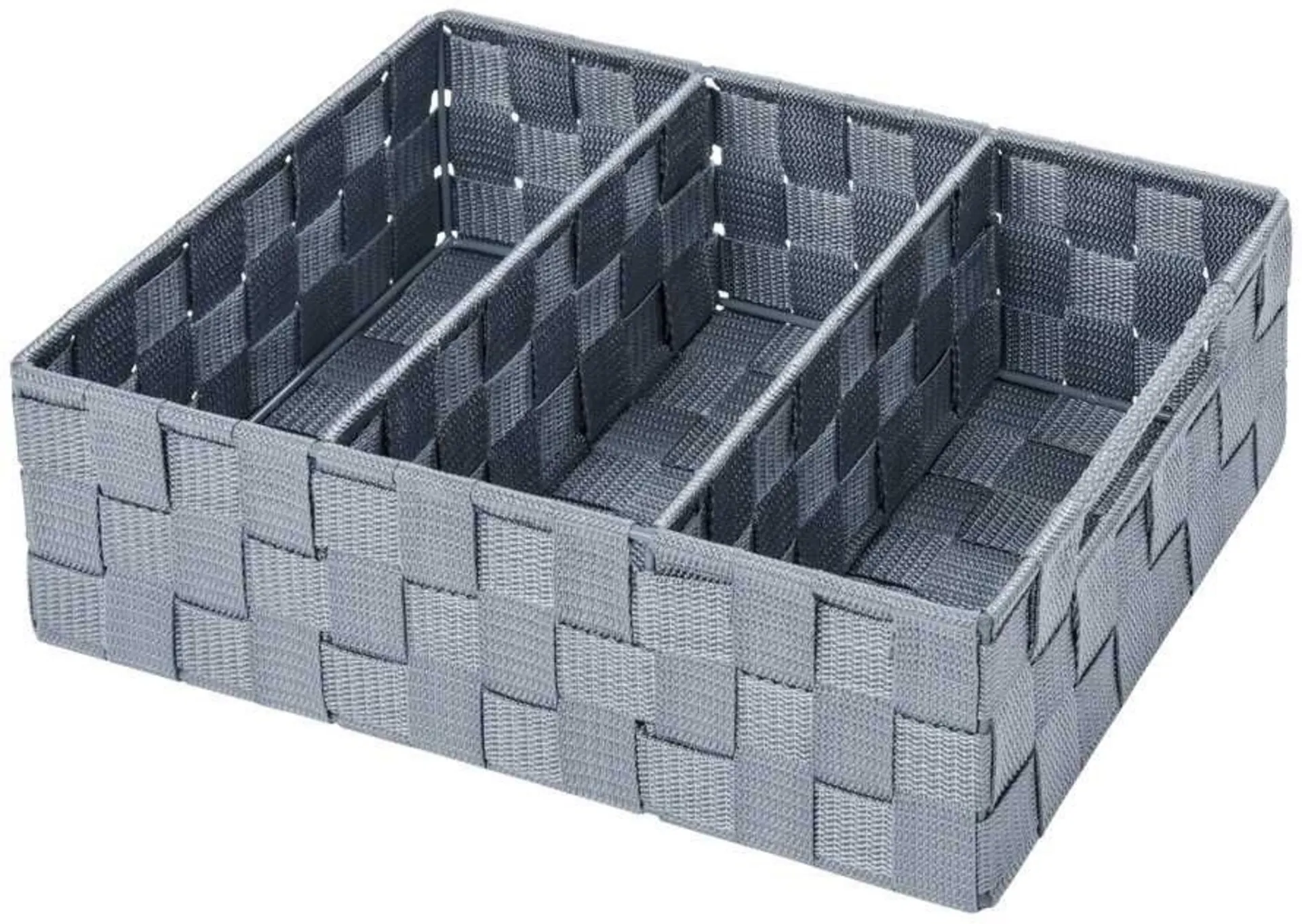 Panier de rangement Wenko Adria avec poignée, 3 compartiments, gris