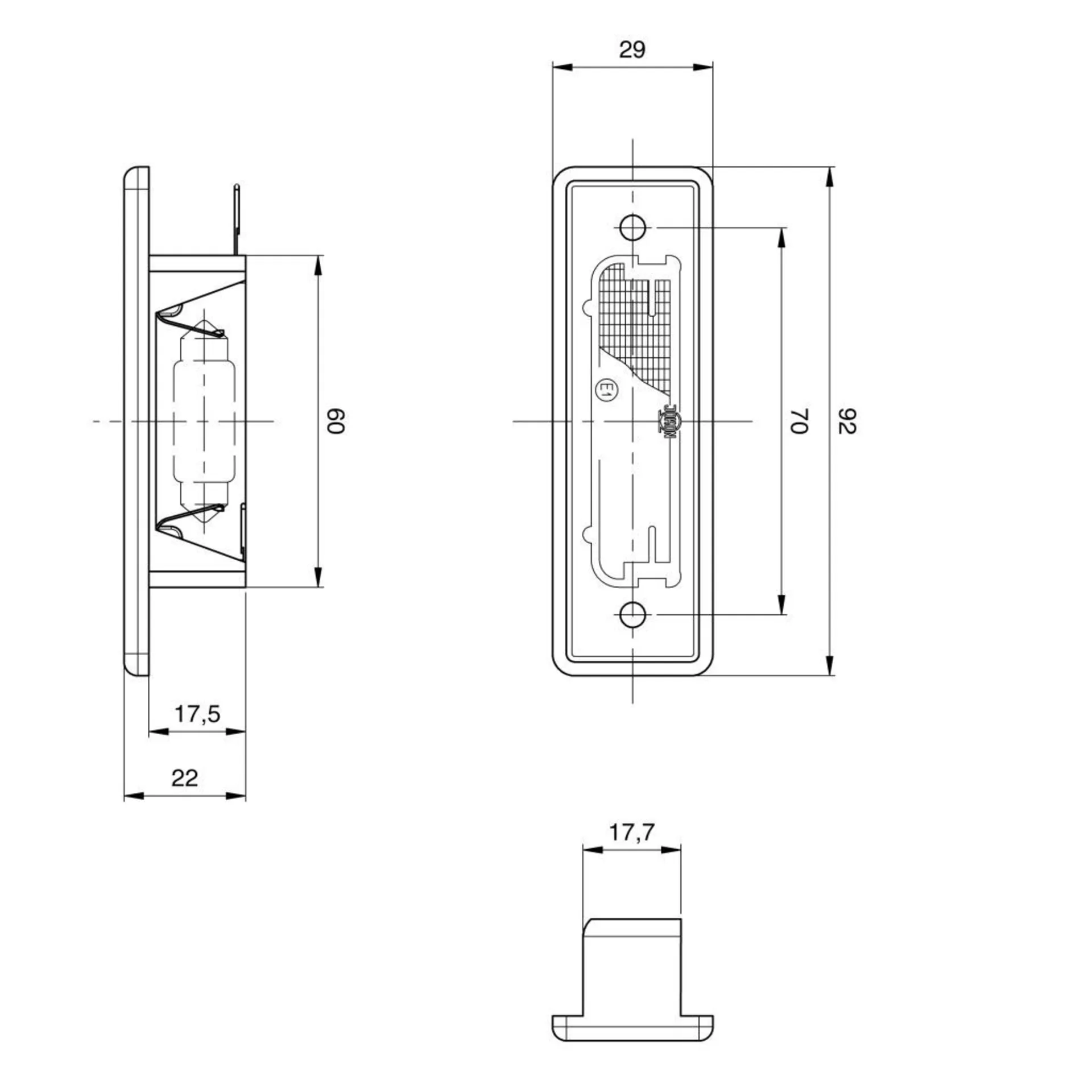 Feu de plaque encastrable K 570 (sans ampoule)