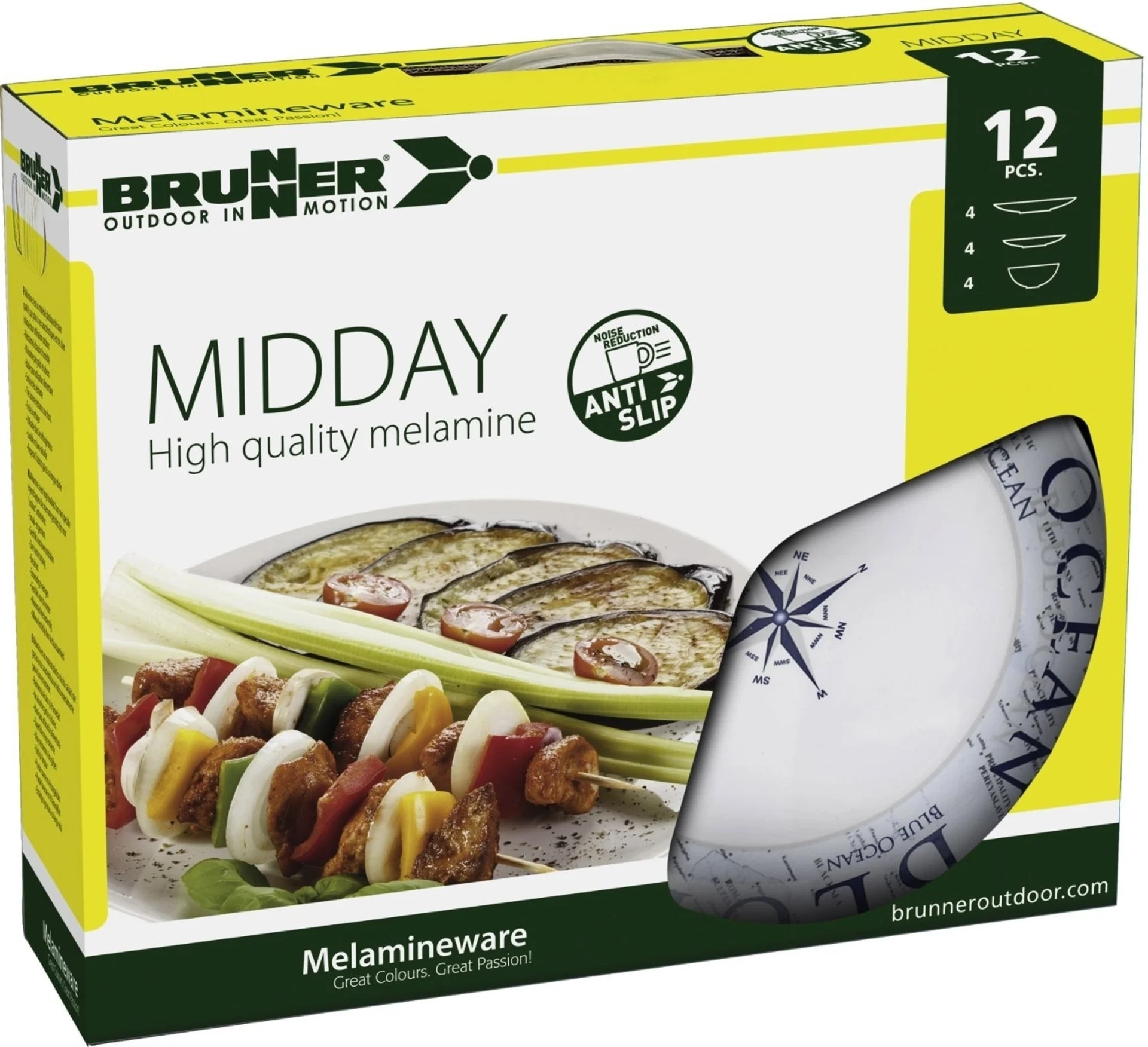 Brunner Midday Blue Ocean Melamin Geschirr-Set 12-tlg.
