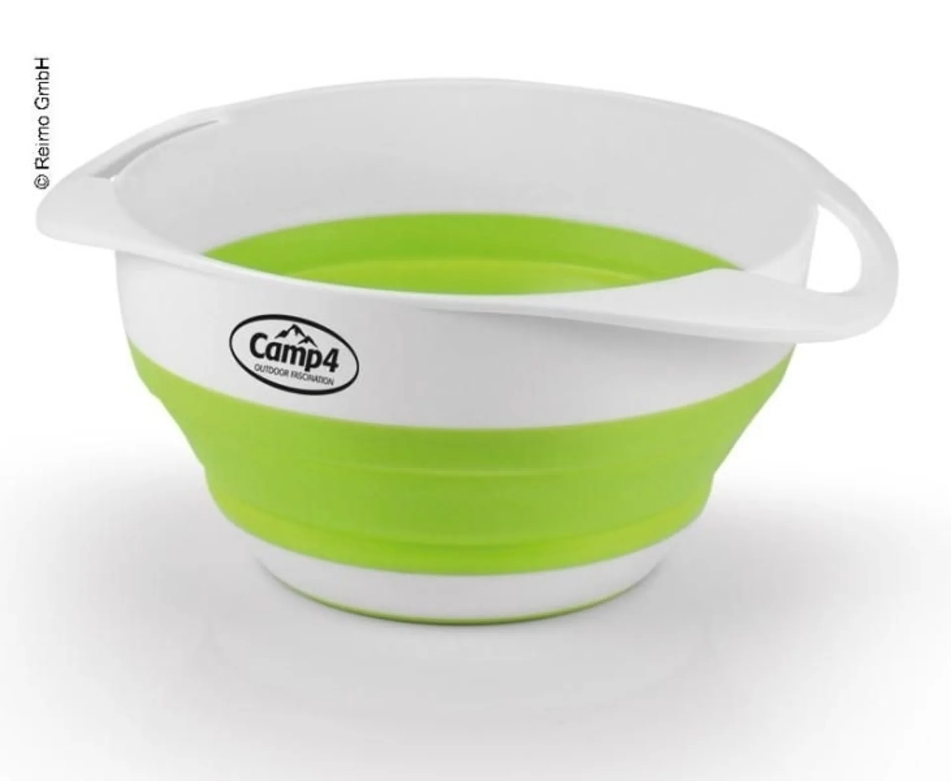 Bol + passoire en silicone, pliable, set, blanc/citron vert