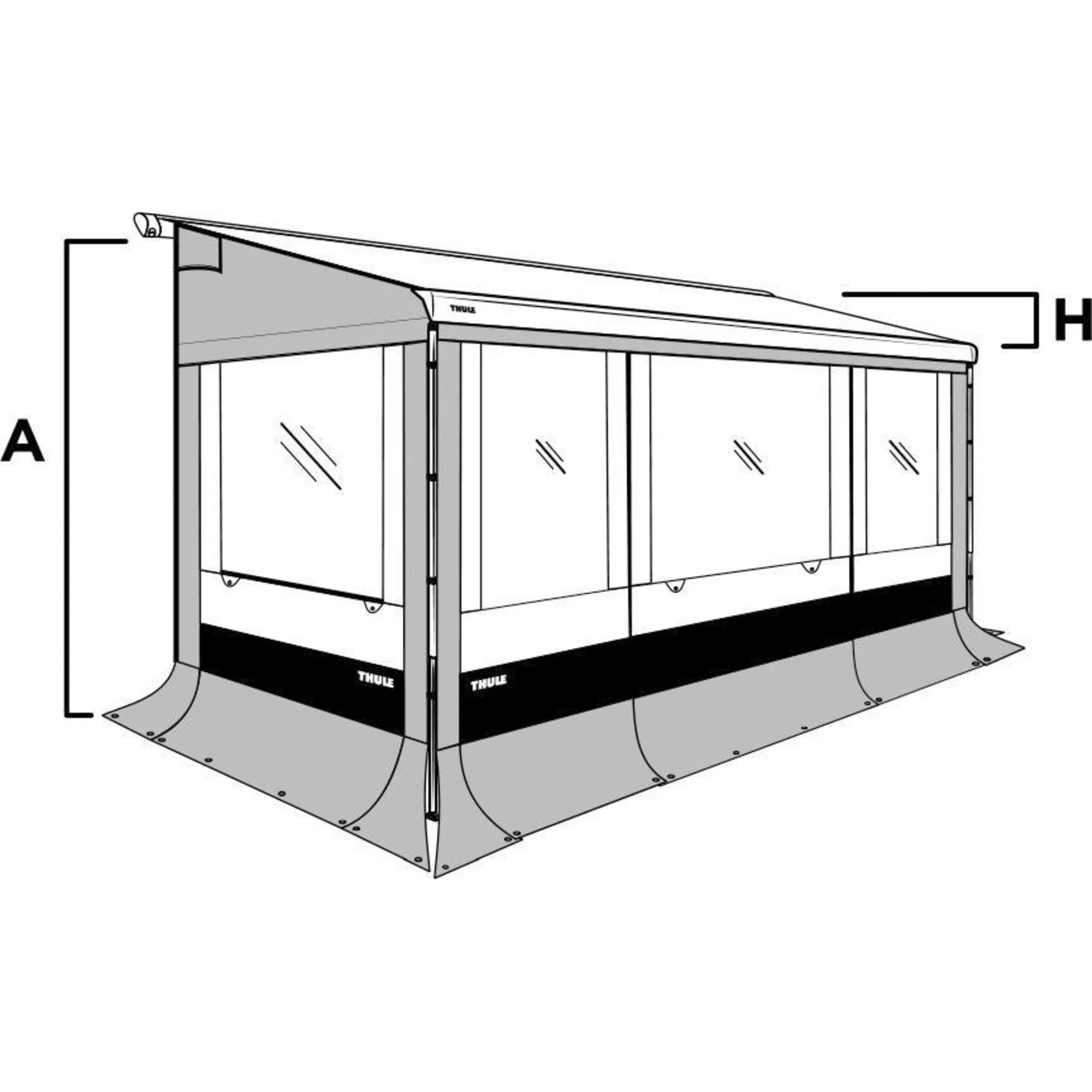 Thule Seitenwand-Set Residence G3 für Omnistor 6200 / 6002 Anbauhöhe 275 - 289 cm
