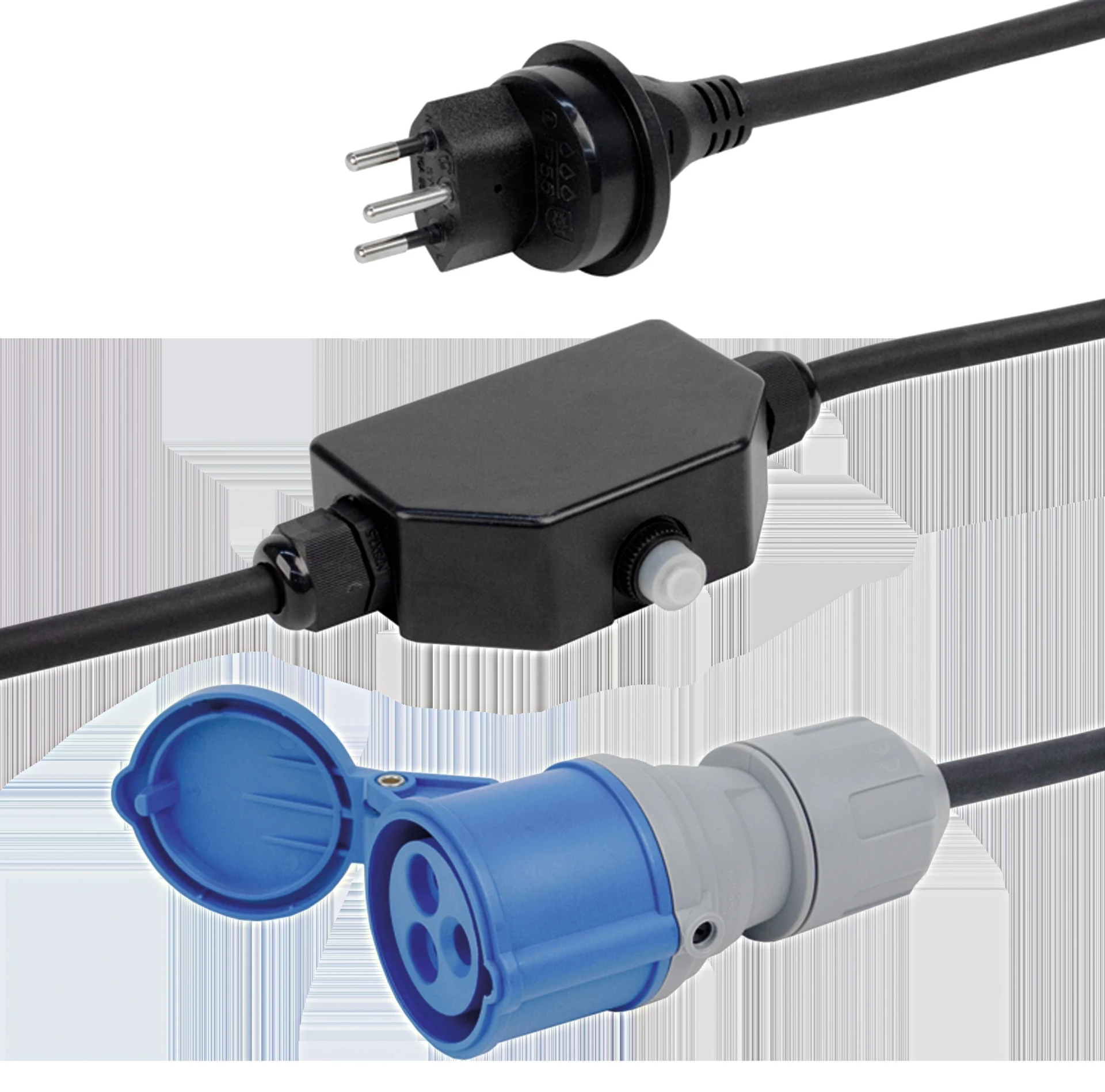 T13-CEE Adapterkabel 2.0 m 3-pol 16 A IP55 mit Überstromschutz 10 A (T13)
