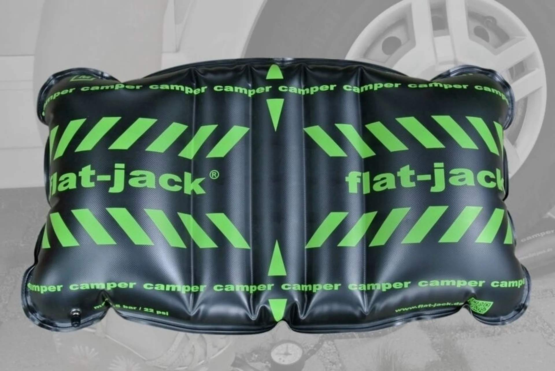Flat-Jack Camper Reifen-Luftkissen für Fahrzeuge bis 6 Tonnen & bis 255 mm Reifenbreite