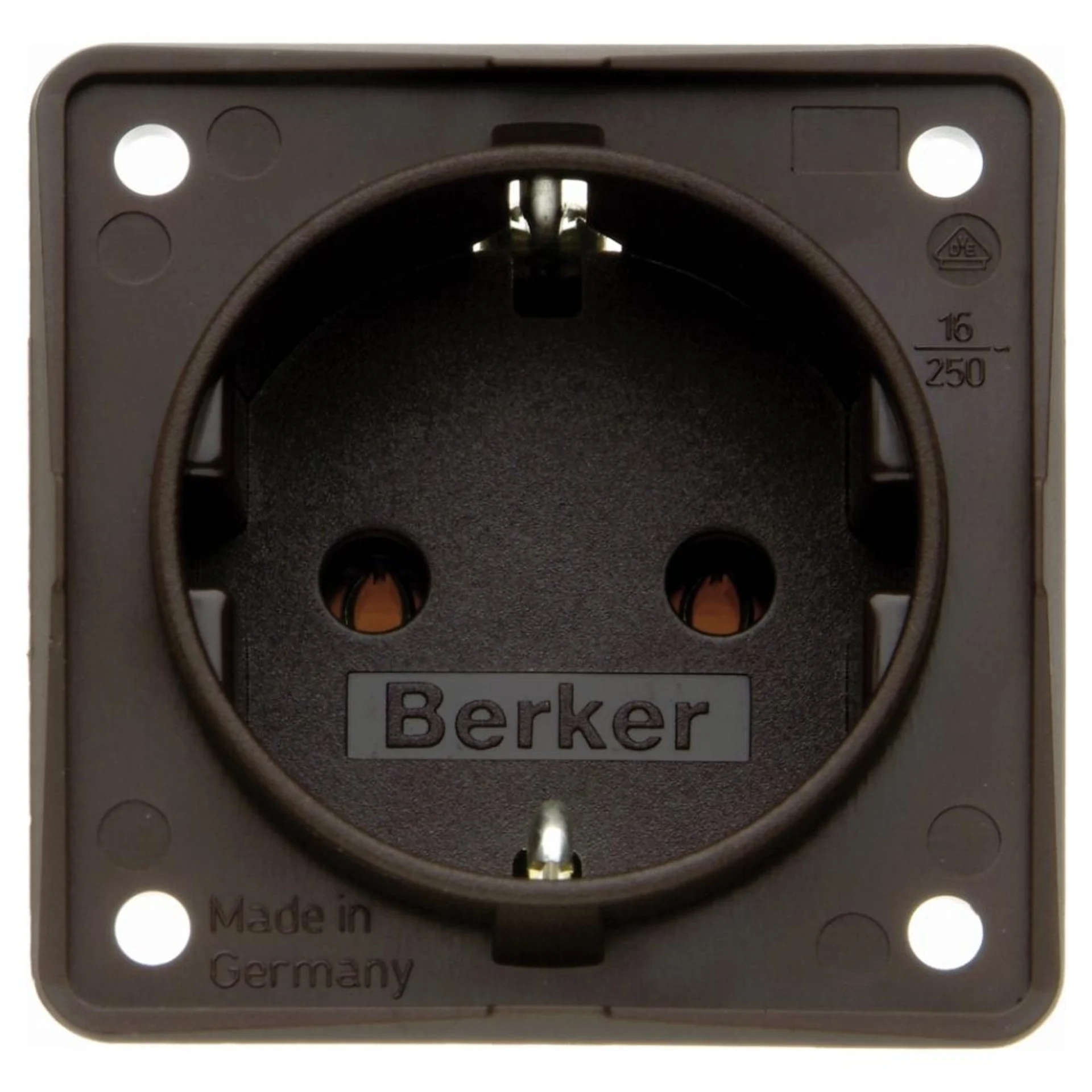 Prise encastrée Berker à contact de protection 250 V marron