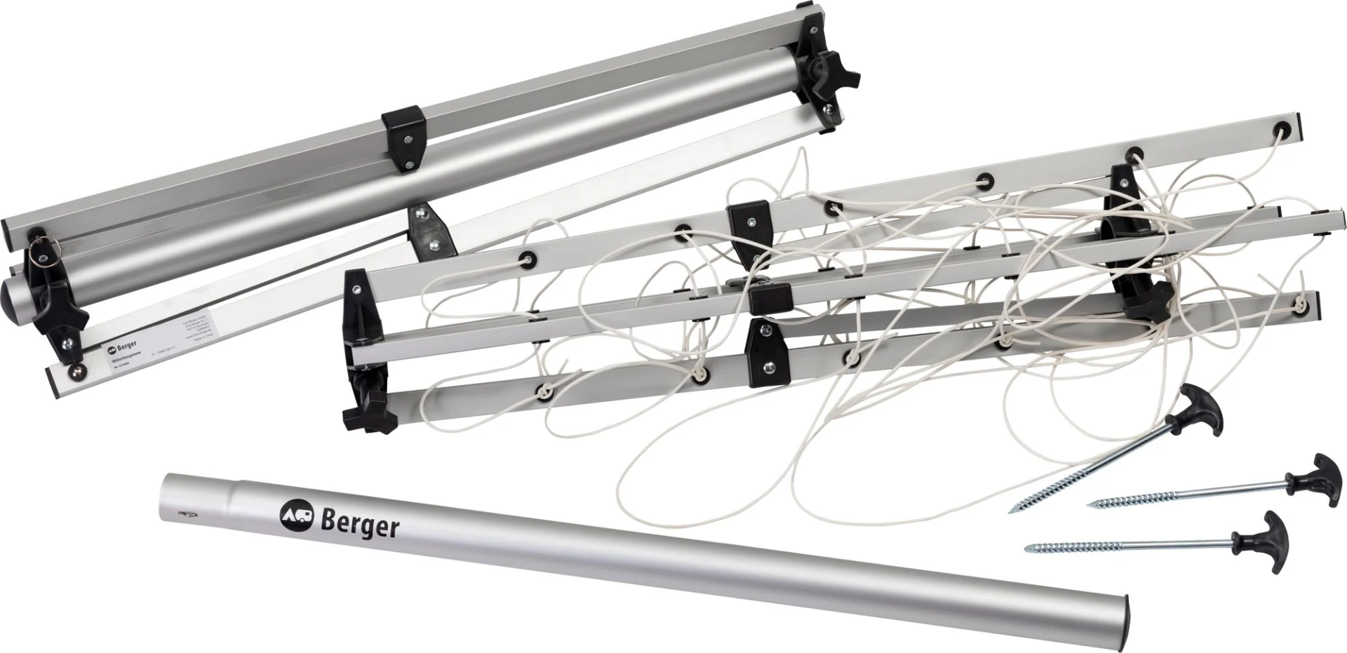 Berger Wäschespinne & Sat-Stativ inkl. Packsack silber
