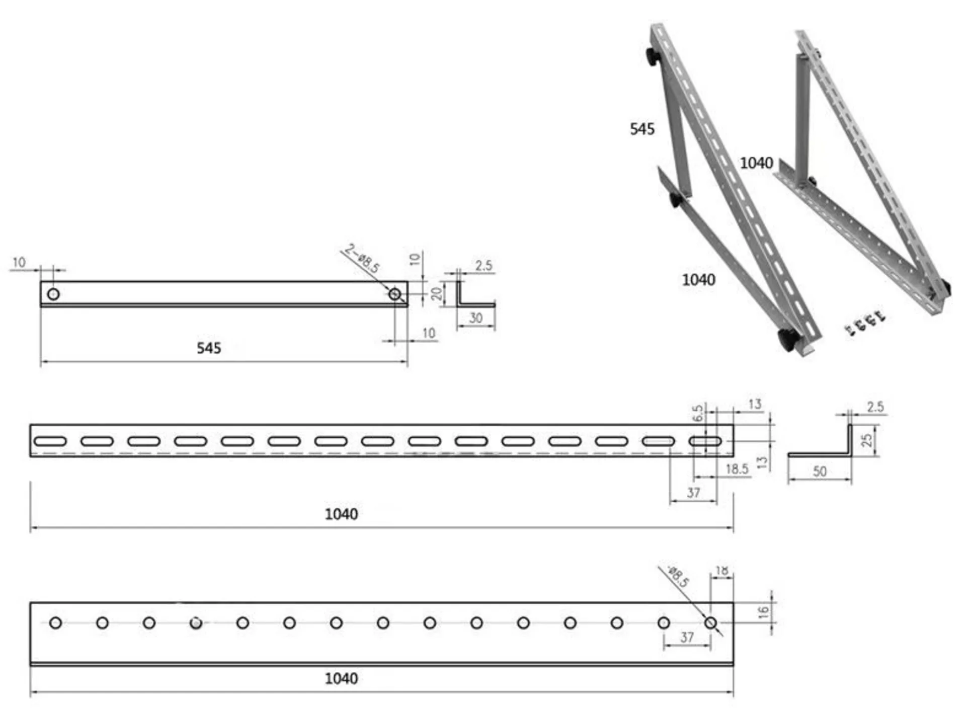 Solar-Montage-System 41-Zoll