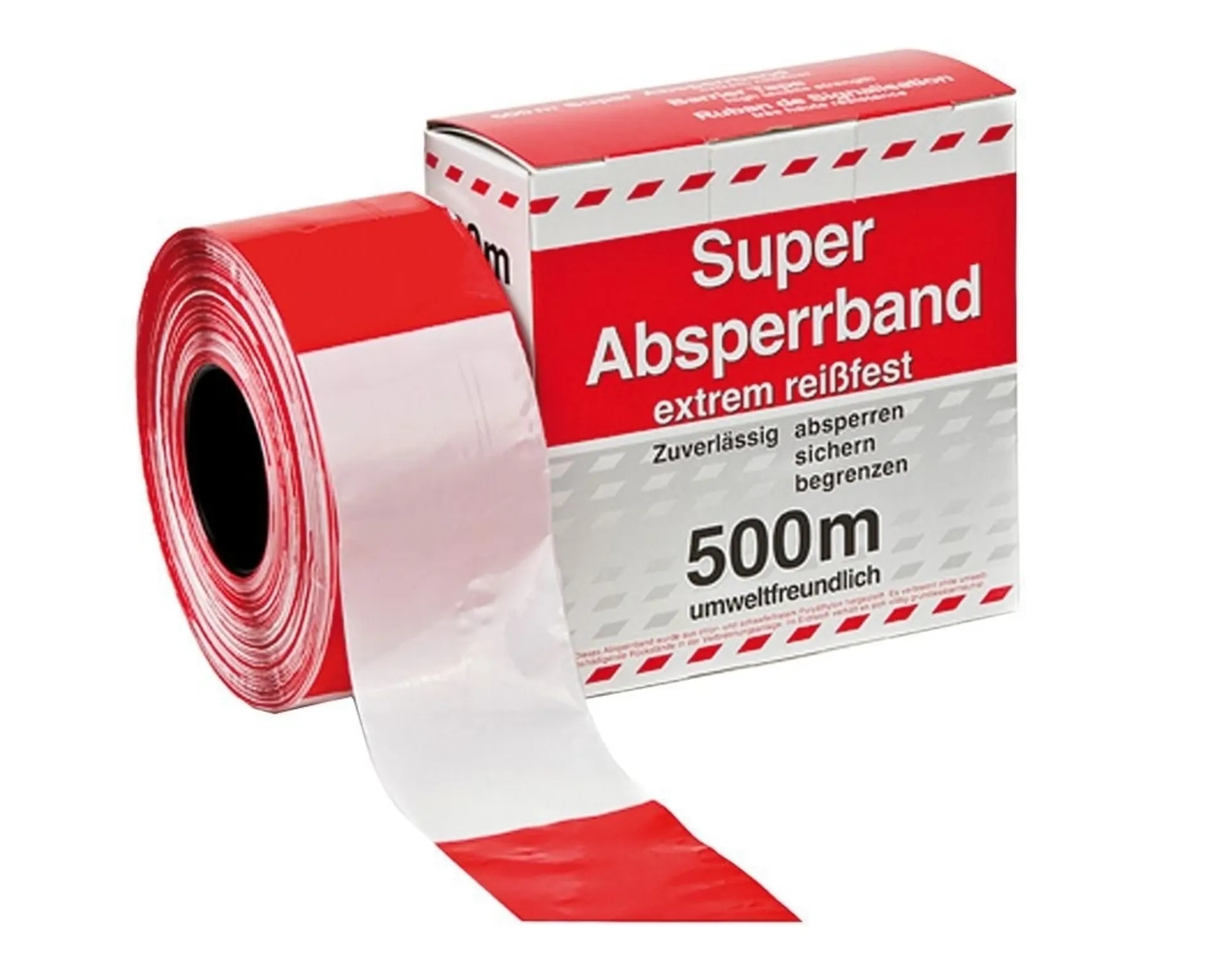 Absperrband 500m rot/weiss