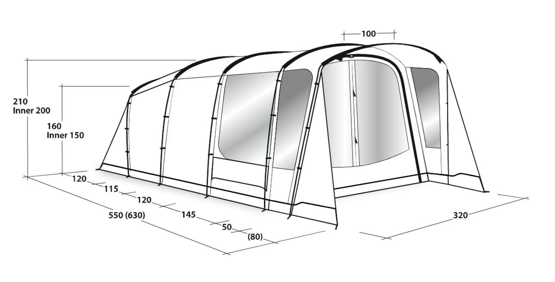 Outwell Greenwood 5 Tunnelzelt Grün für 5 Personen