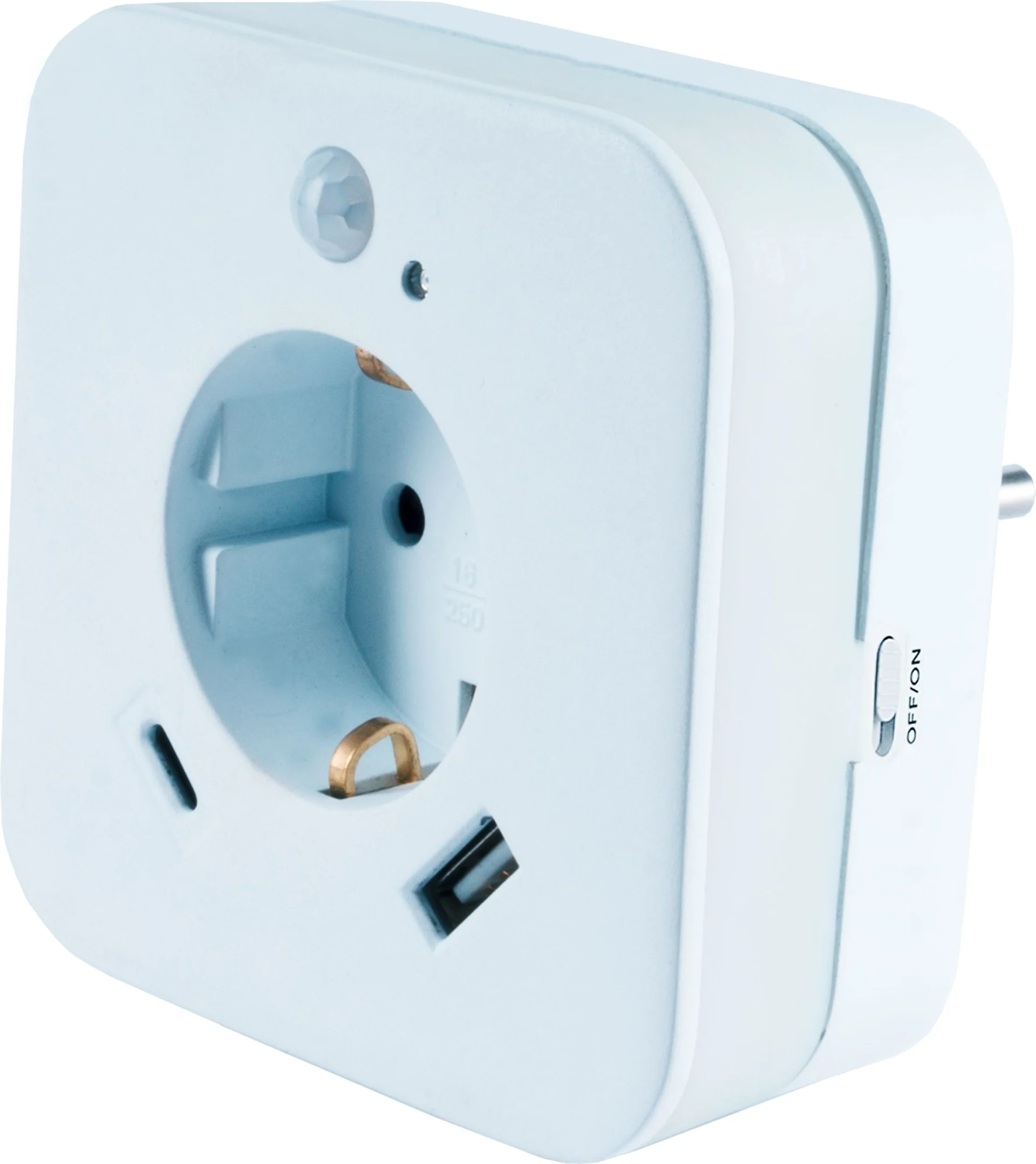 InnTec LED Nachtlicht SLED02C mit Bewegungssensor / Steckdose / USB-A / USB-C weiß