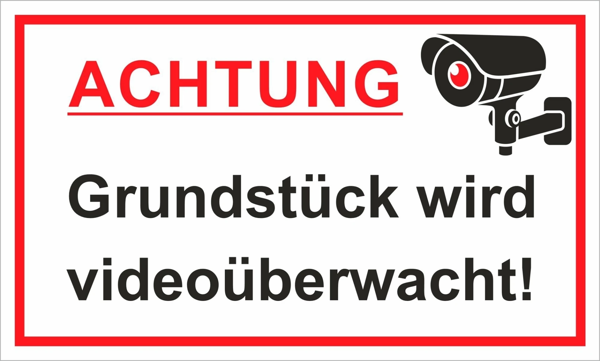 Schütz Achtung Grundstück wird videoüberwacht Straßenschild 250 x 150 x 0,7 mm