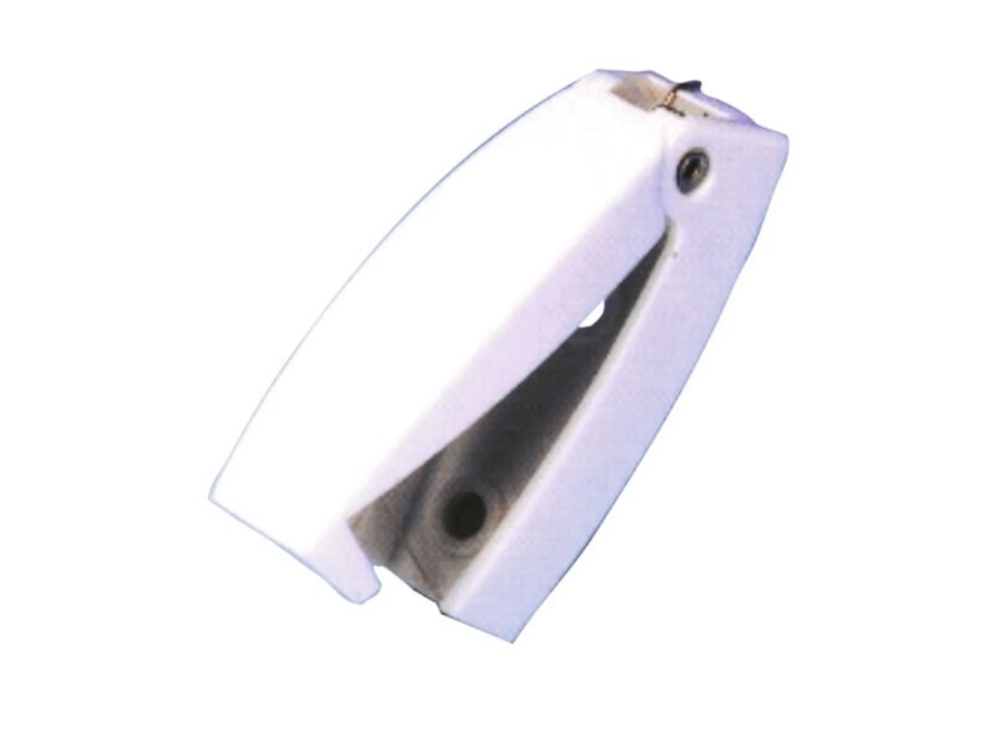 Kunststoff Türhalter in Weiss mit Klappenhalterung